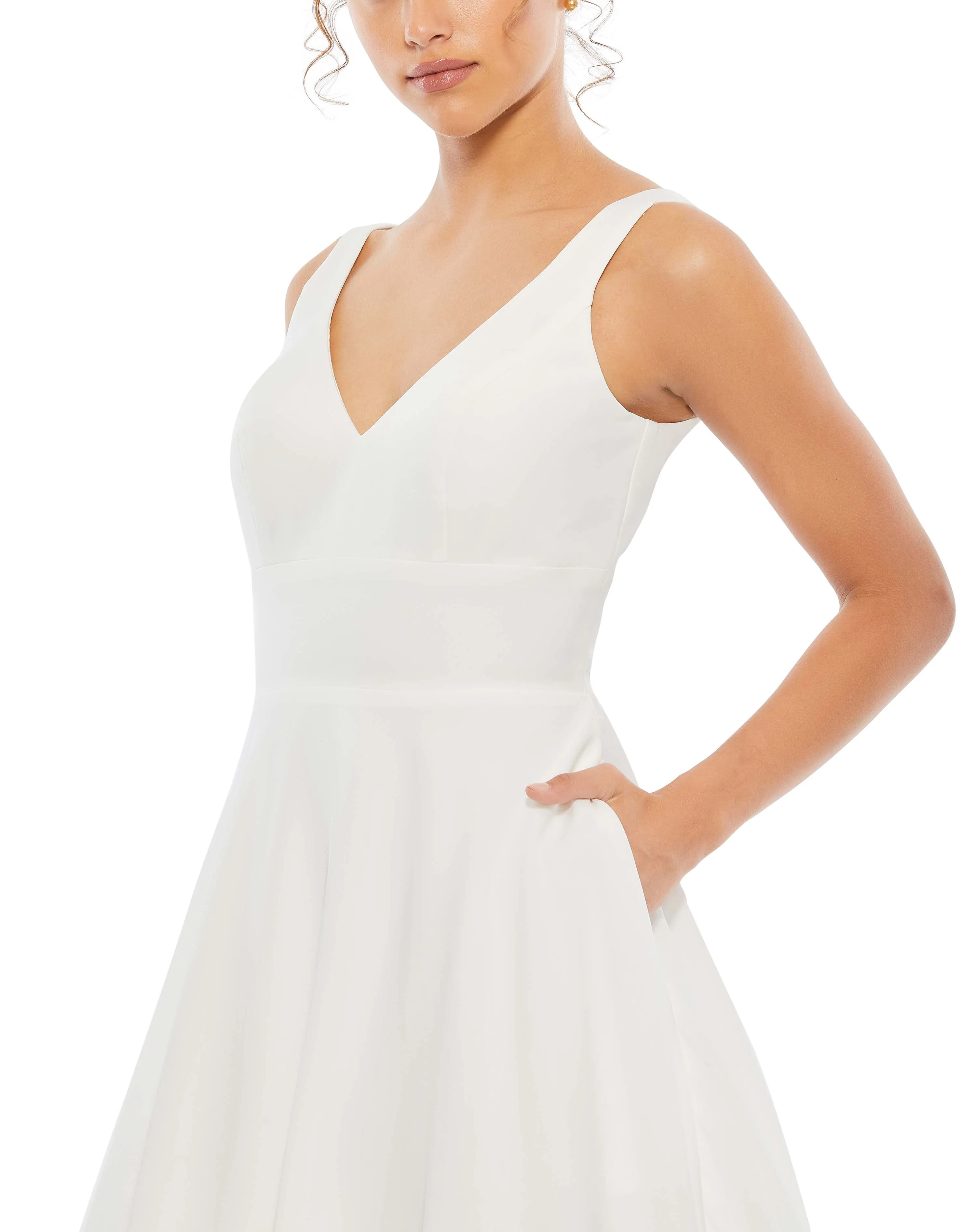 Classic Sleeveless A-Line Gown with Pockets