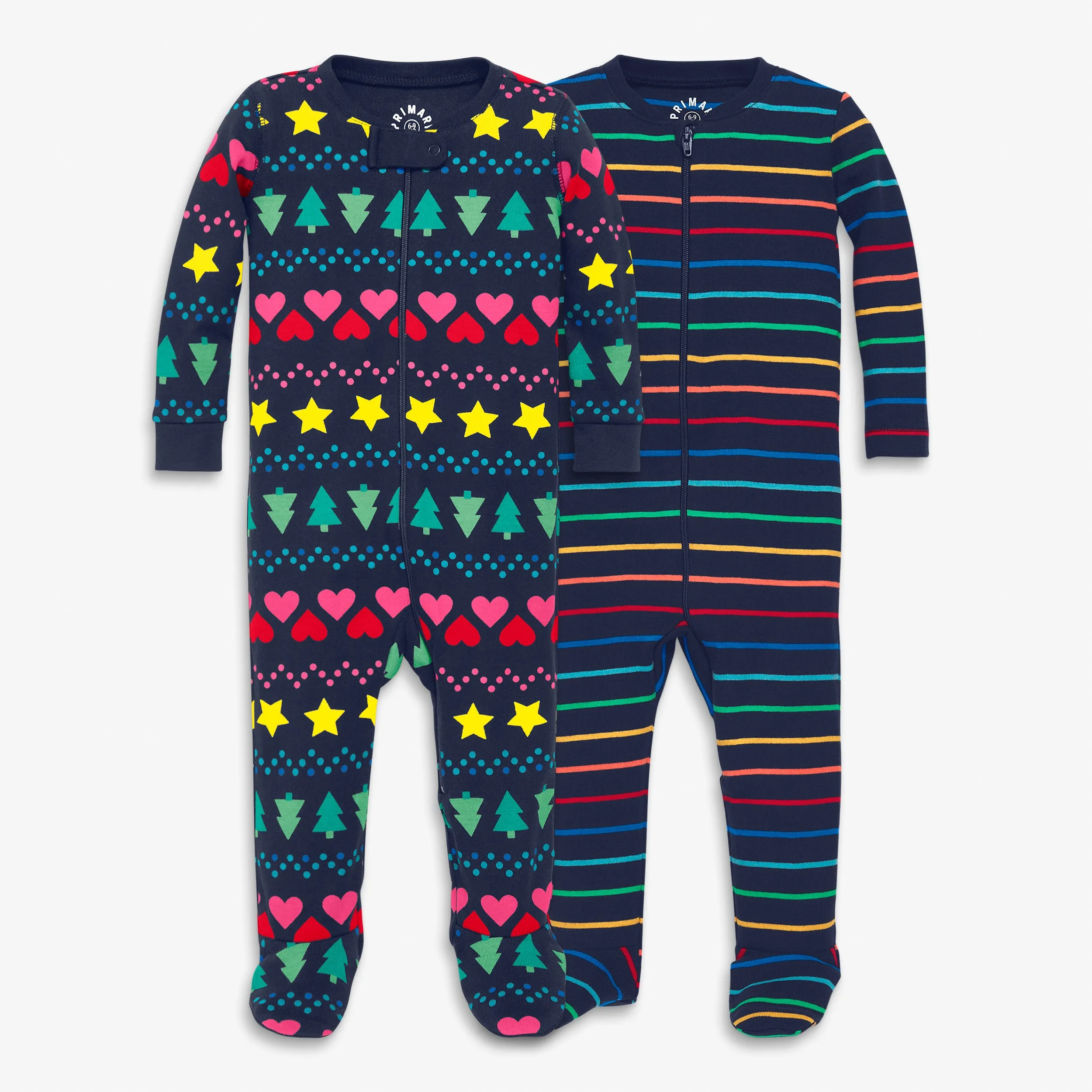 Clearance baby holiday organic zip footie 2-pack