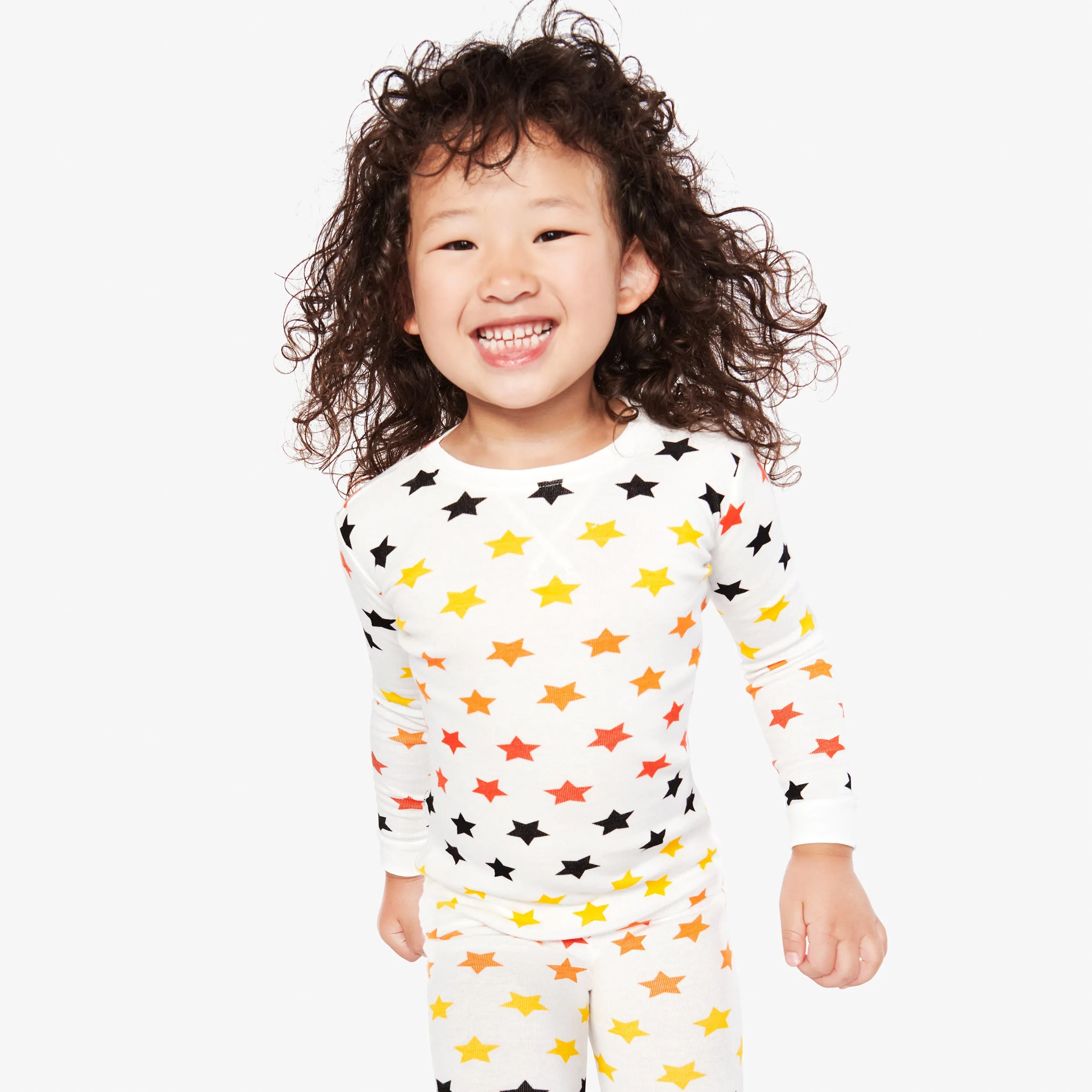 Clearance kids organic long sleeve pj top in candy stars