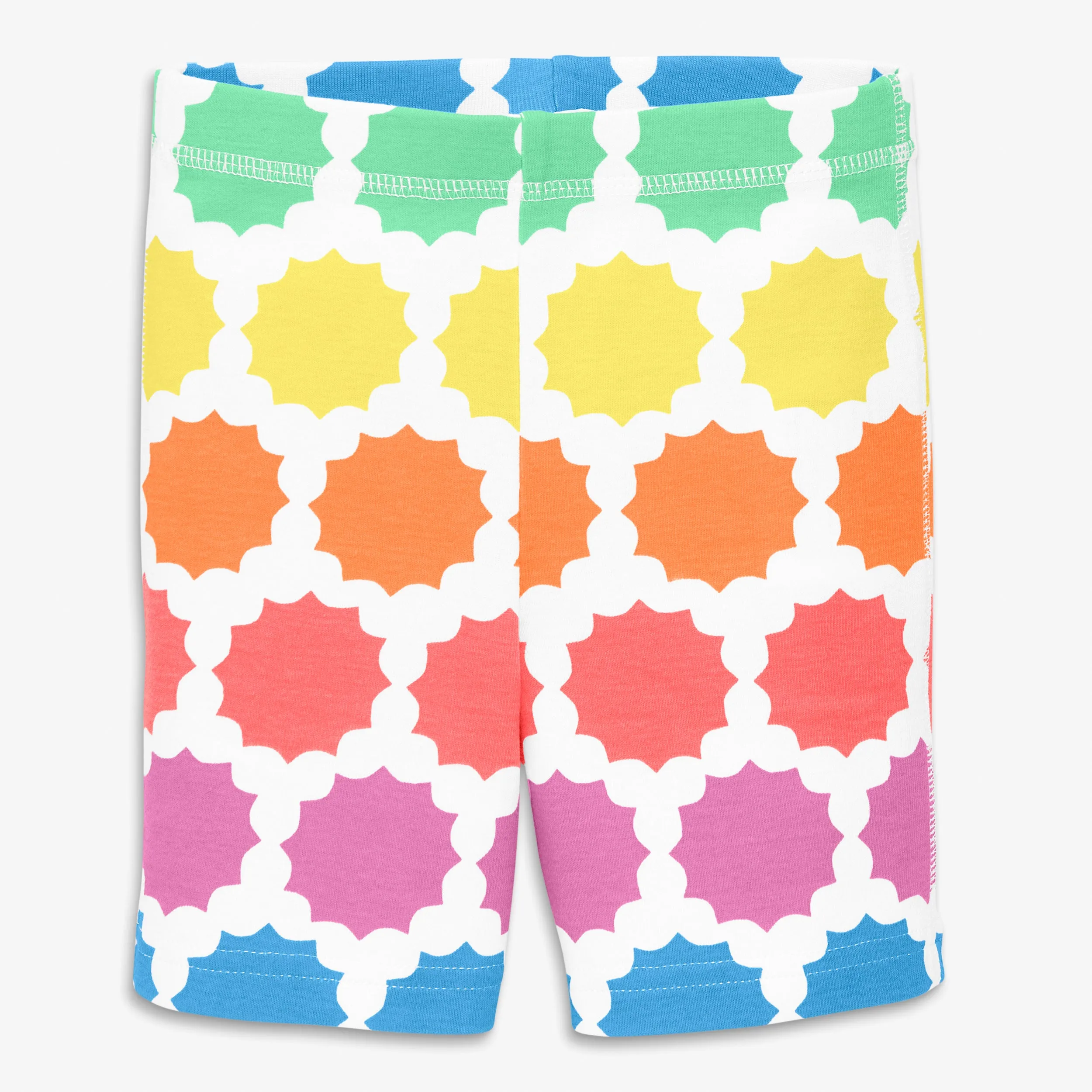 Clearance kids organic pj short in sunburst rainbow