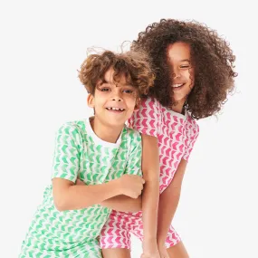 Clearance kids organic short sleeve pj top in tile