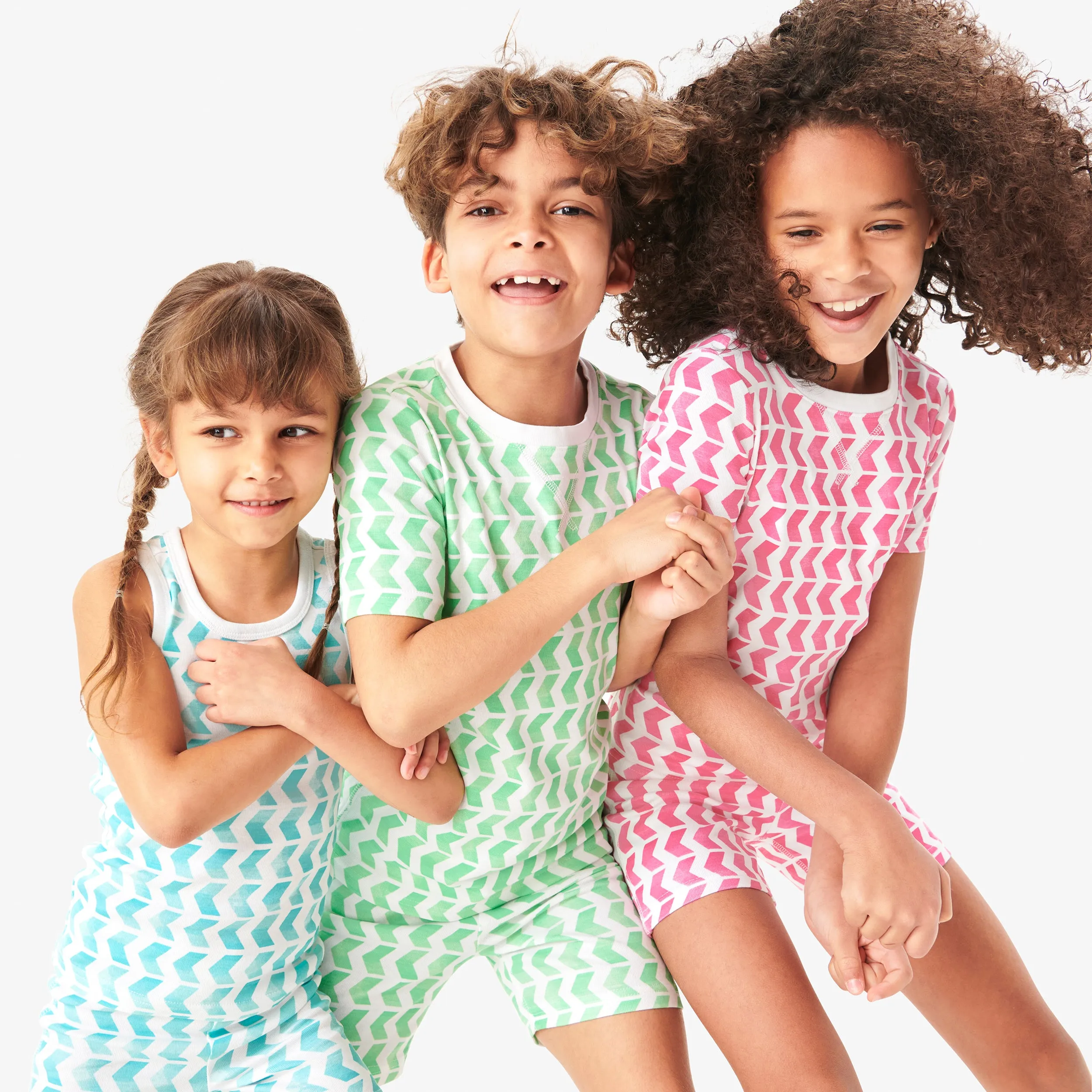 Clearance kids organic short sleeve pj top in tile