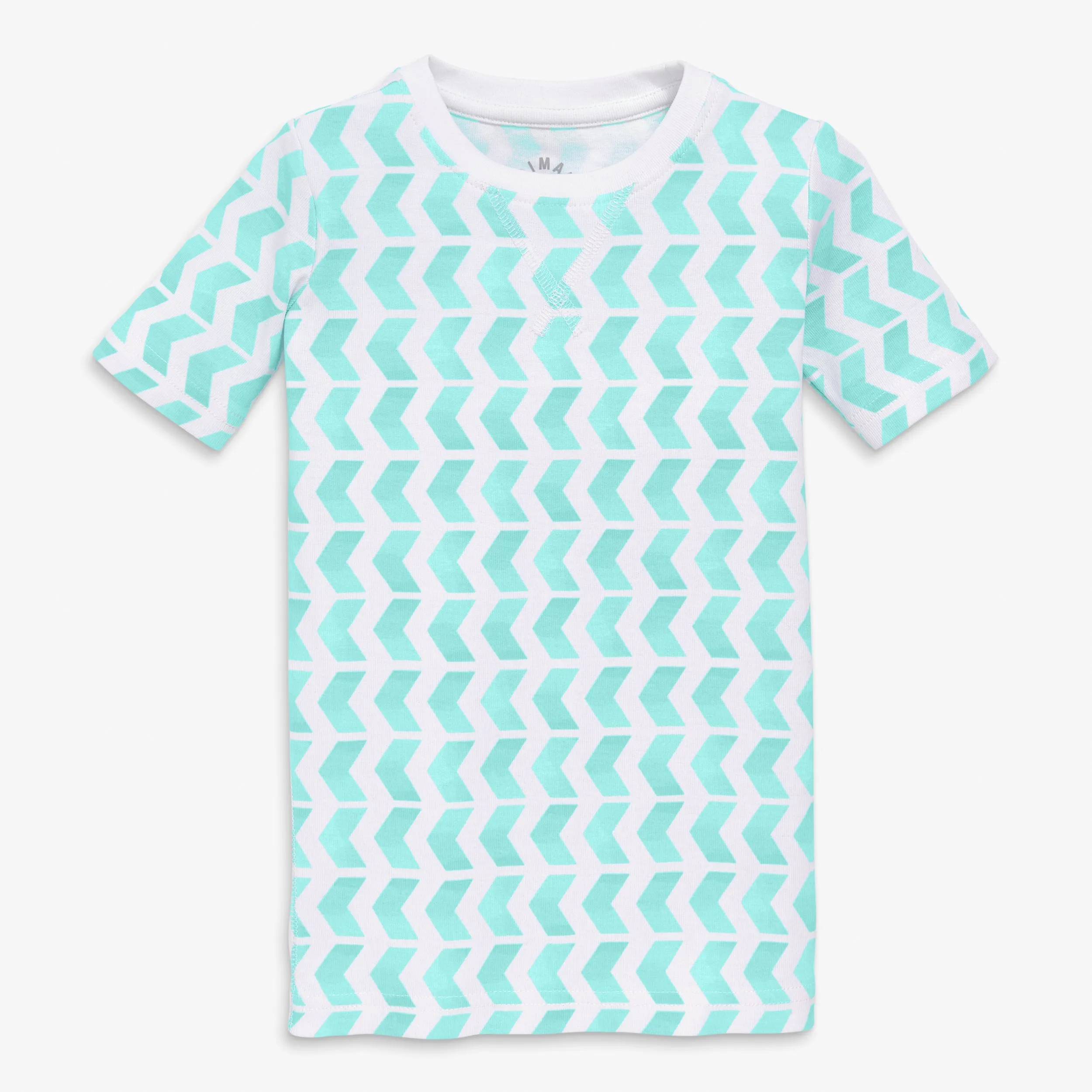 Clearance kids organic short sleeve pj top in tile