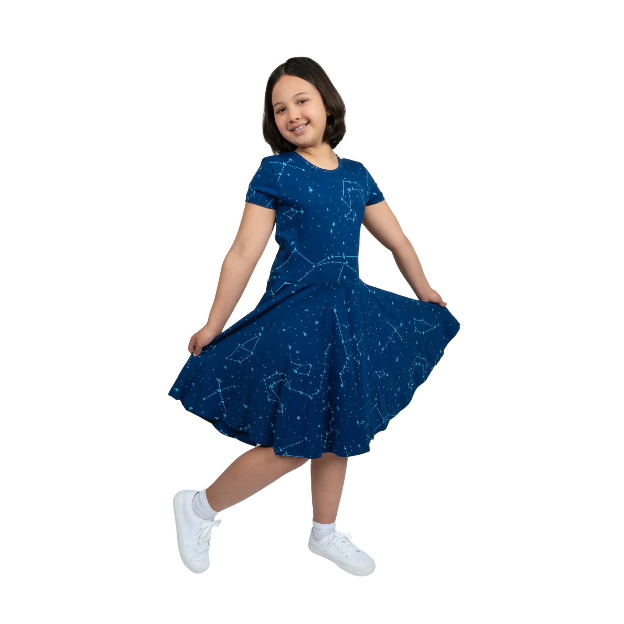 Constellations Glow-in-the-dark Navy Kids Dress