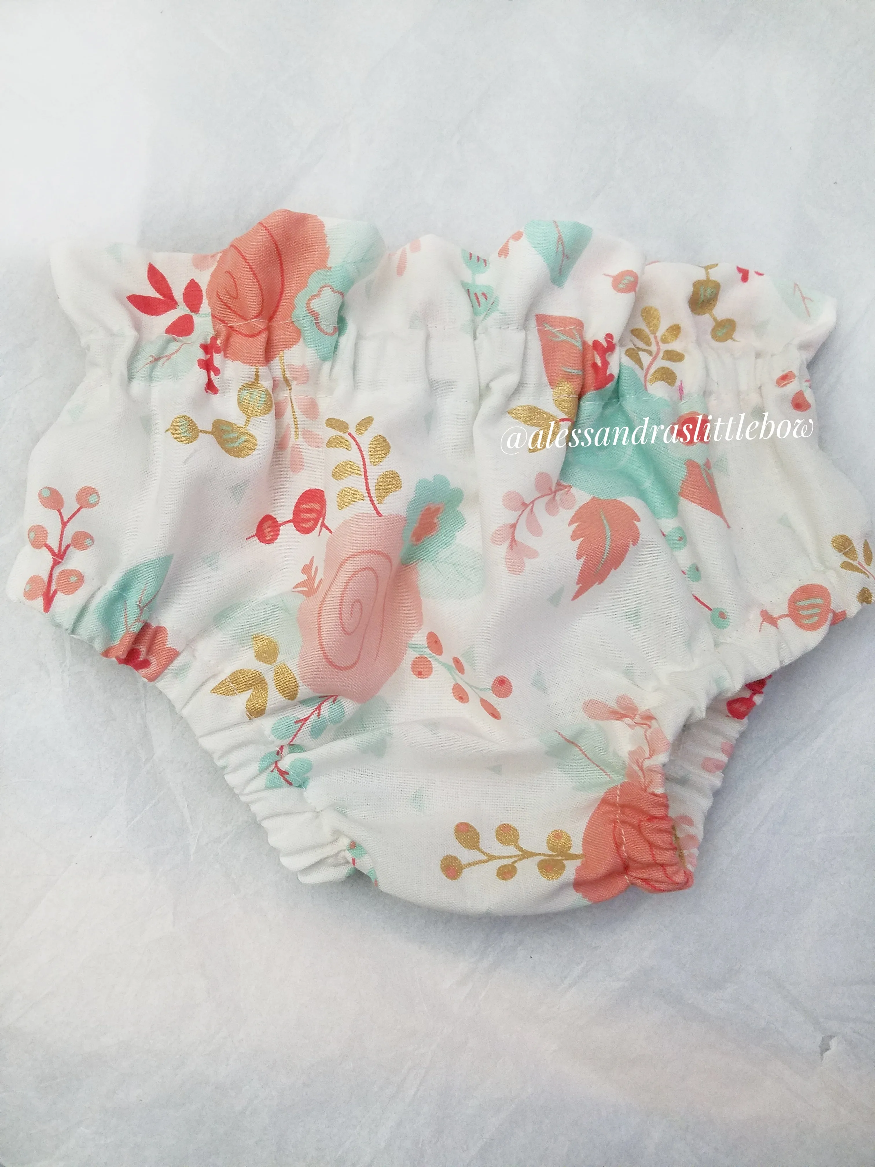 Coral and Mint Floral High waisted Bummies