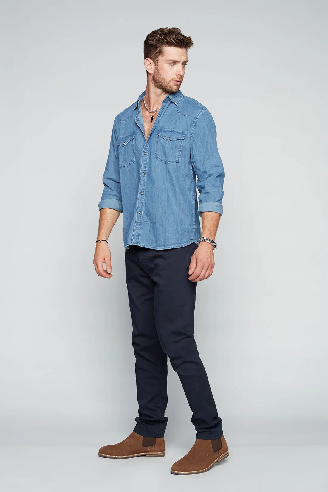 Deluxe 5 Pocket Slim Fit Pants - Navy