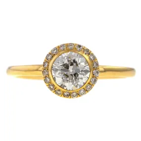 Diamond Frame Engagement Ring-Heirloom by Doyle & Doyle, Old Euro 0.73ct