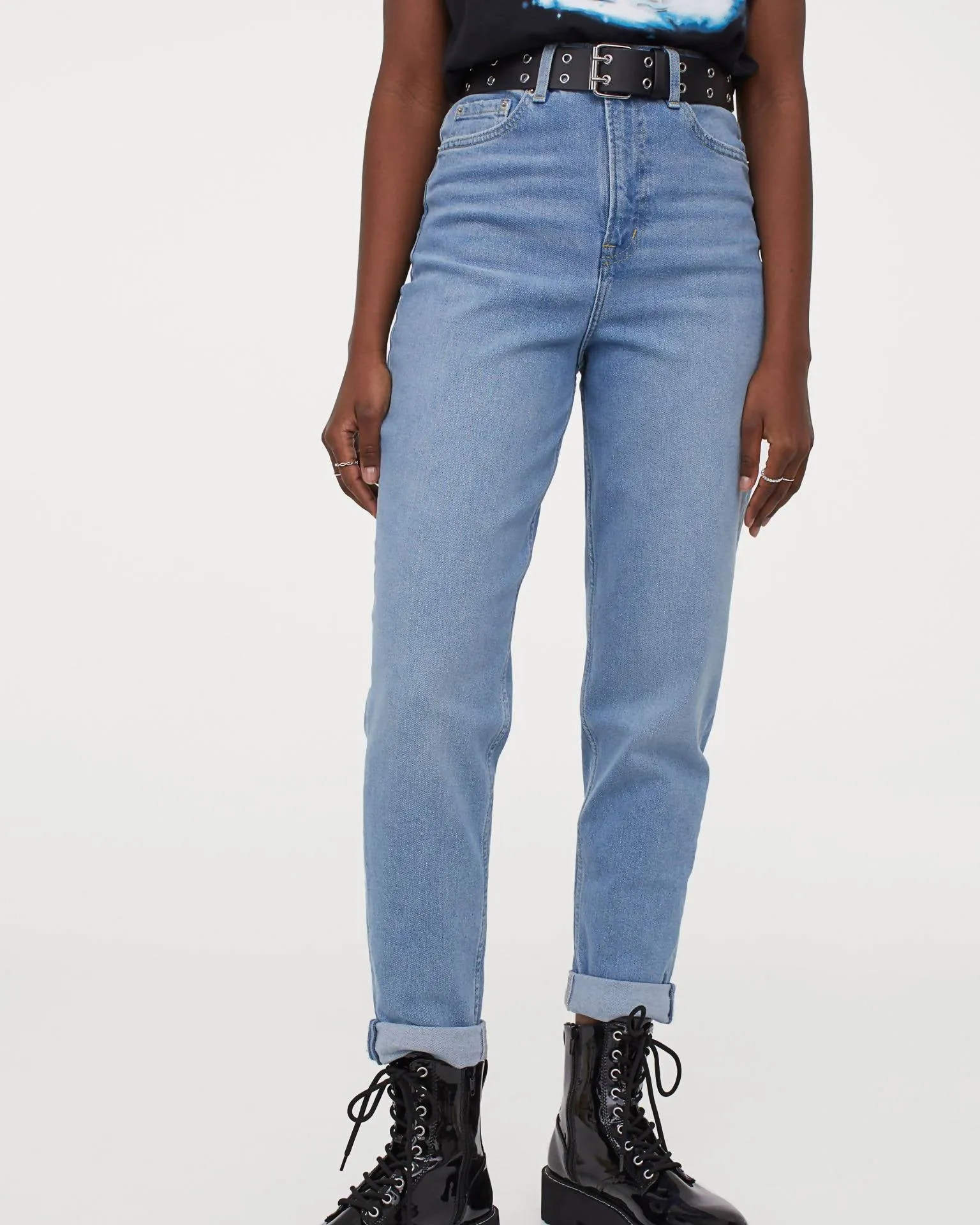 DIVIDED© H&M® Mom High Ankle Jeans - Light Denim Blue