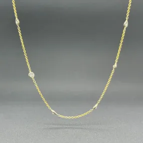 Estate 14K Y Gold 1.36ctw G-H/VS2-SI1 Diamonds By The Yard Necklace