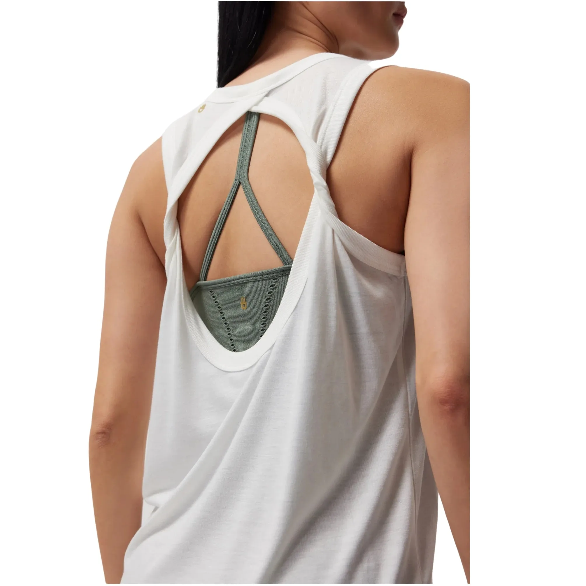 ETERNAL OPTIMIST DOUBLE TWIST TANK -  WHITE