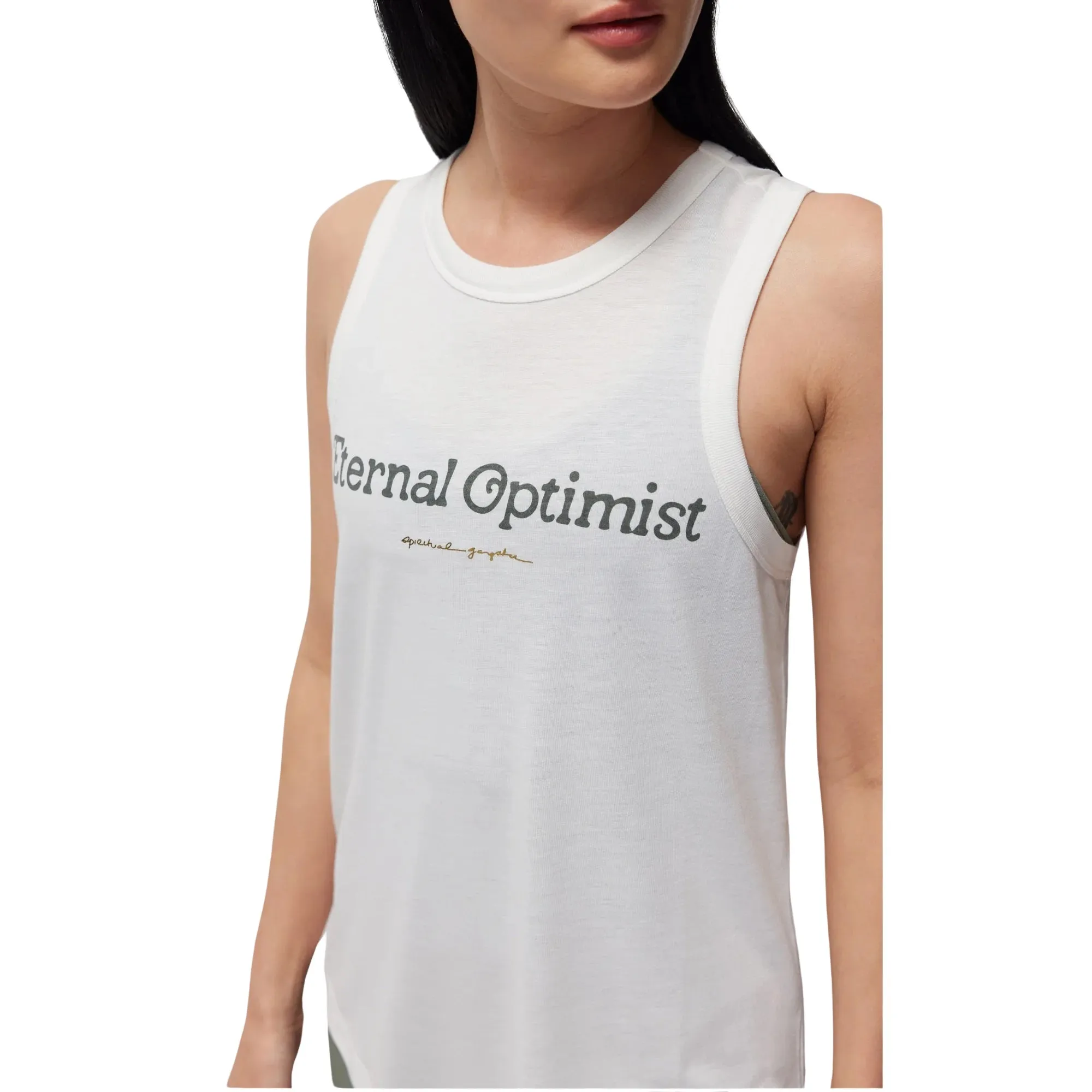 ETERNAL OPTIMIST DOUBLE TWIST TANK -  WHITE