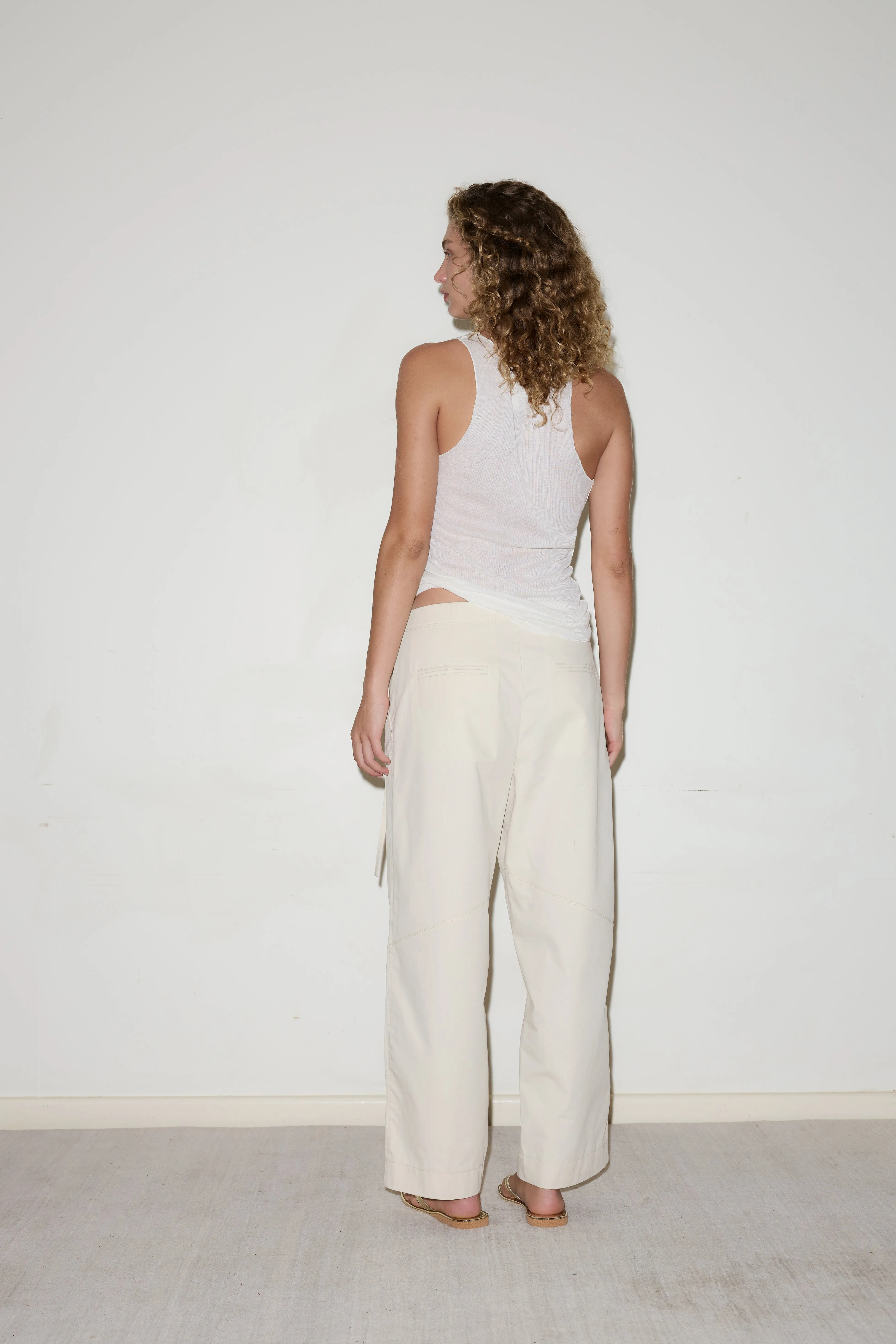 Flag Tie Pant - Off White