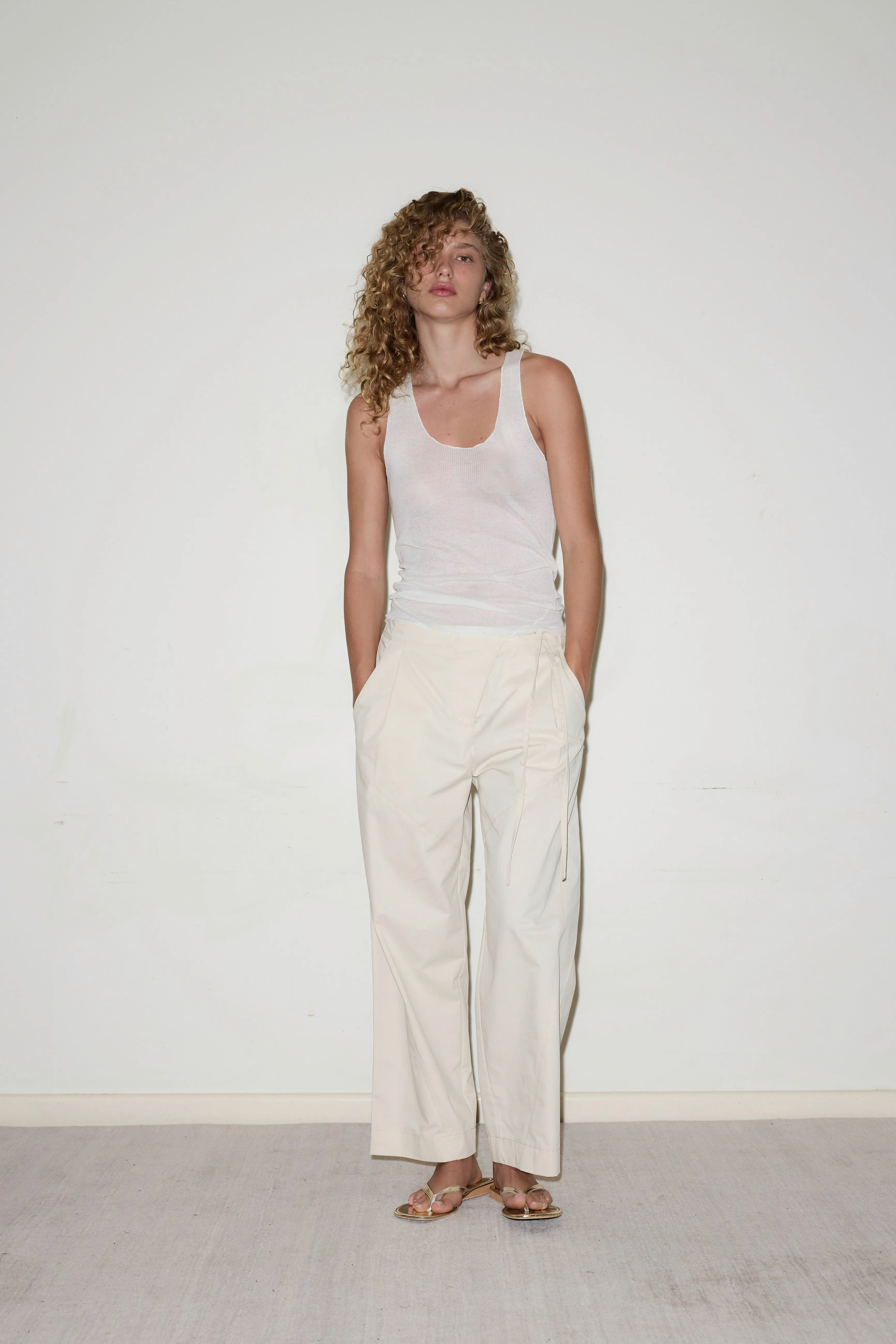 Flag Tie Pant - Off White