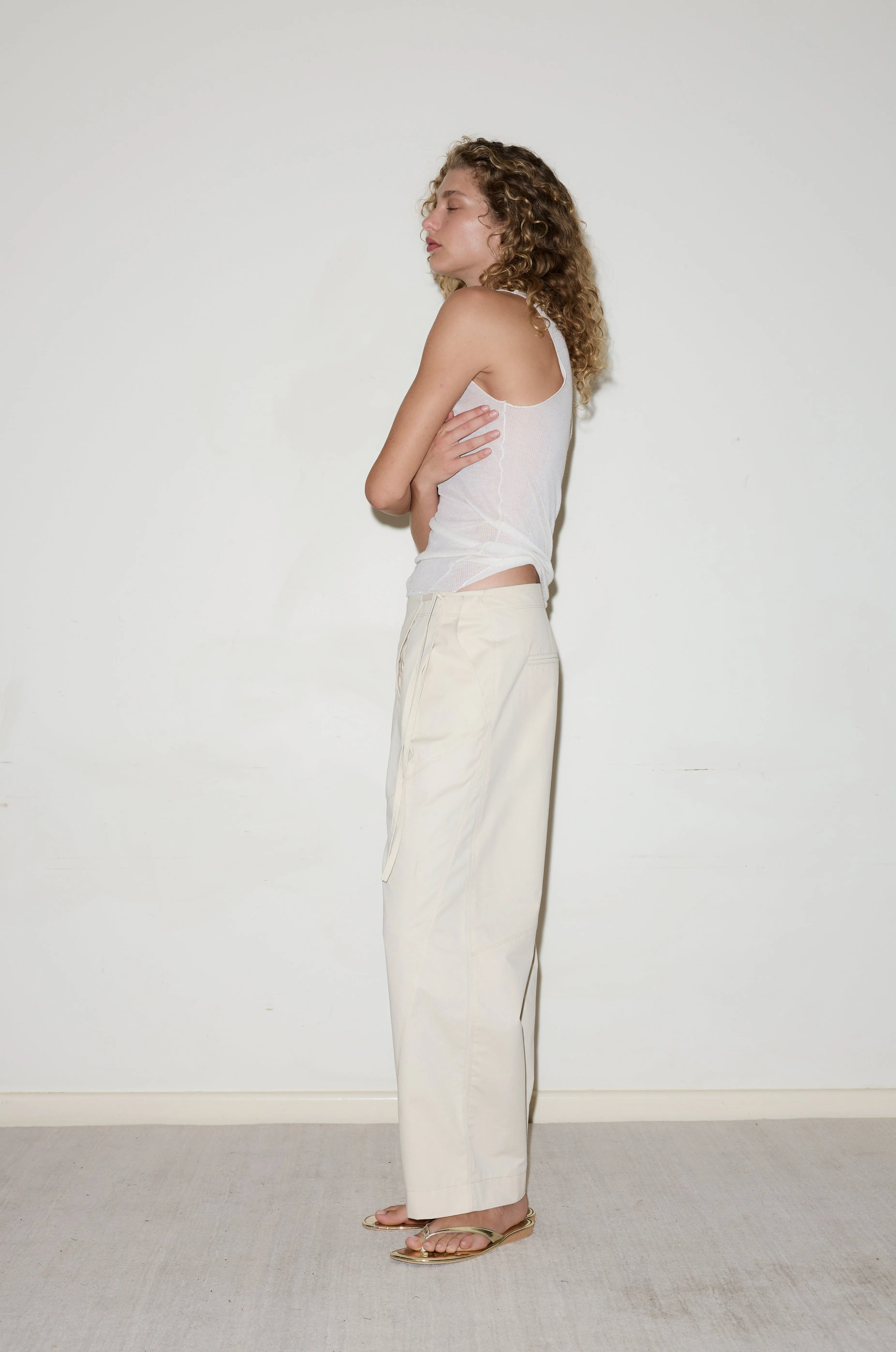 Flag Tie Pant - Off White