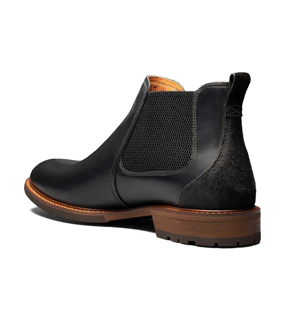 'Florsheim' Men's Lodge Plain Toe Gore Boot - Black Crazy Horse