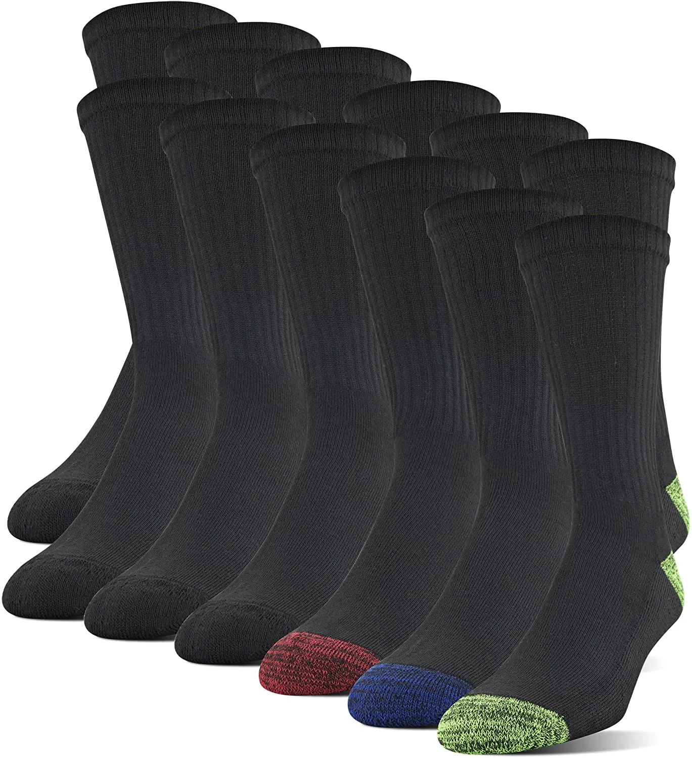 Gildan Men'S Polyester Half Cushion Crew Socks, 12-Pack