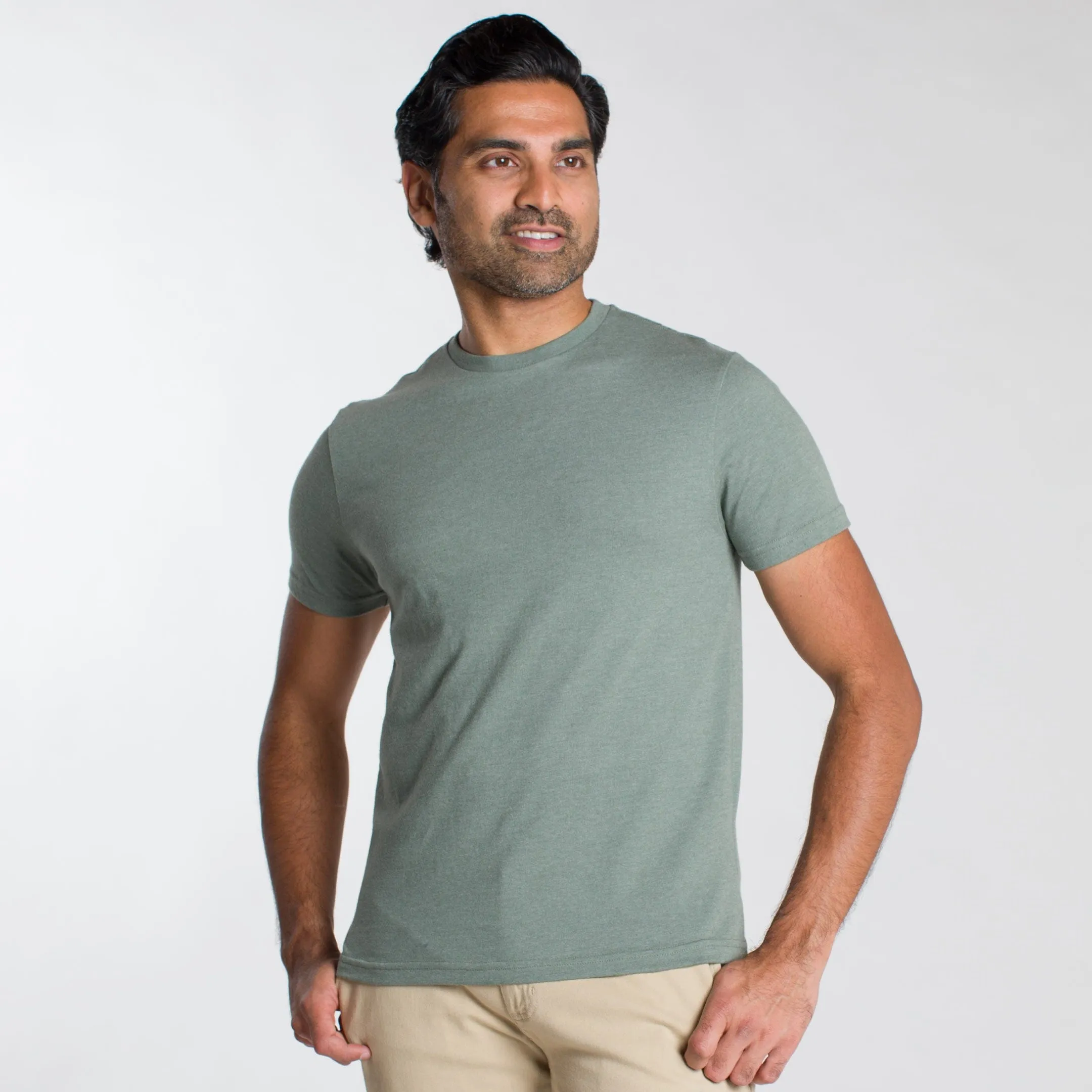 Heather Sage Crew Neck Tee