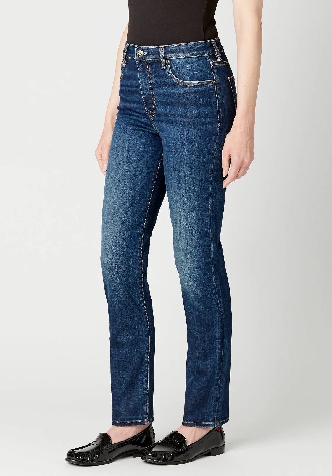 High Rise Straight Jayden Women's Jeans in Night Rain - BL15833