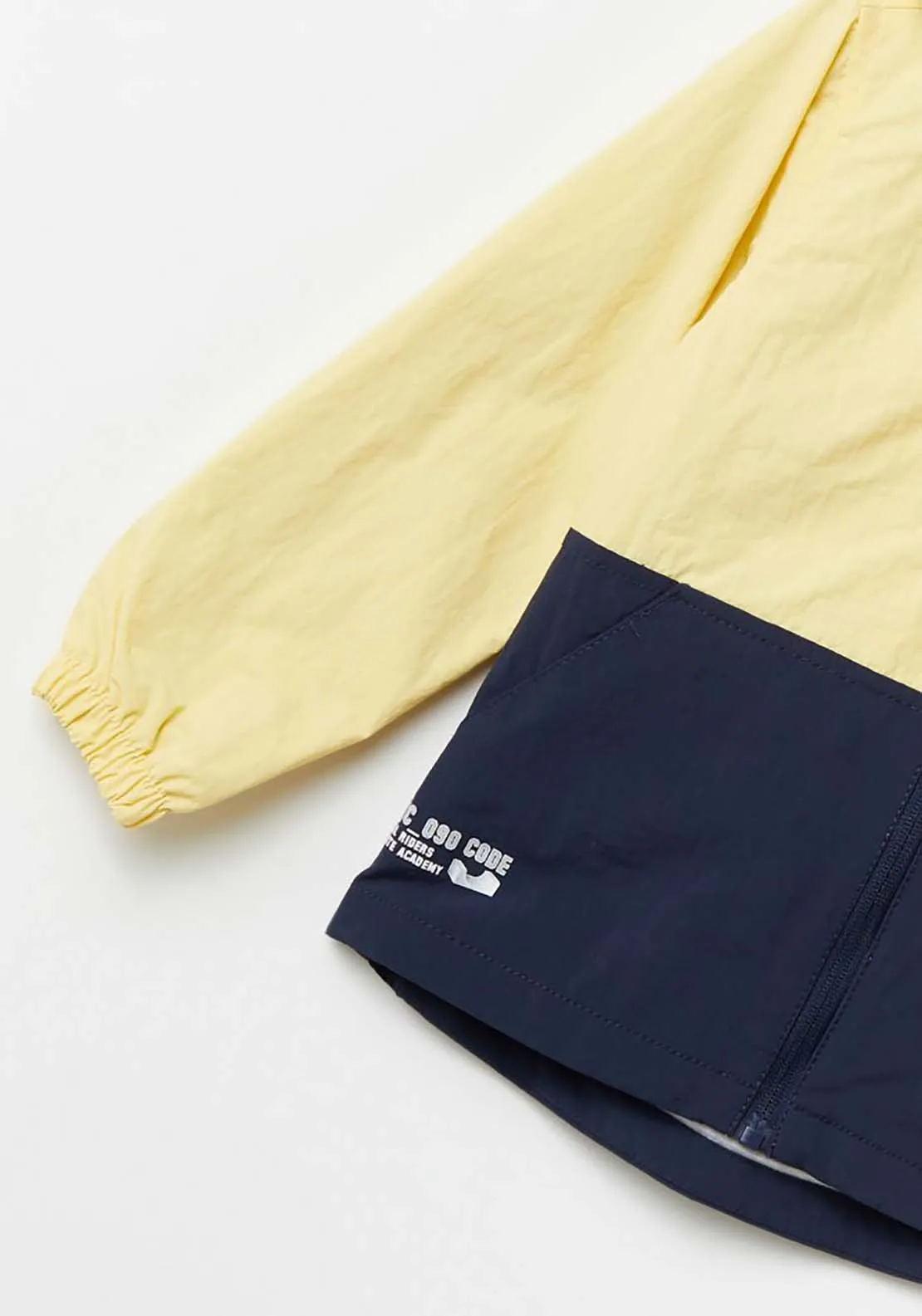 Hooded Bicolour Jacket - Yellow