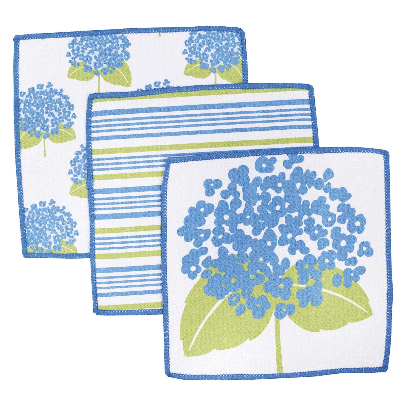 Hydrangea blu Kitchen Dish Cloths (Set of 3)