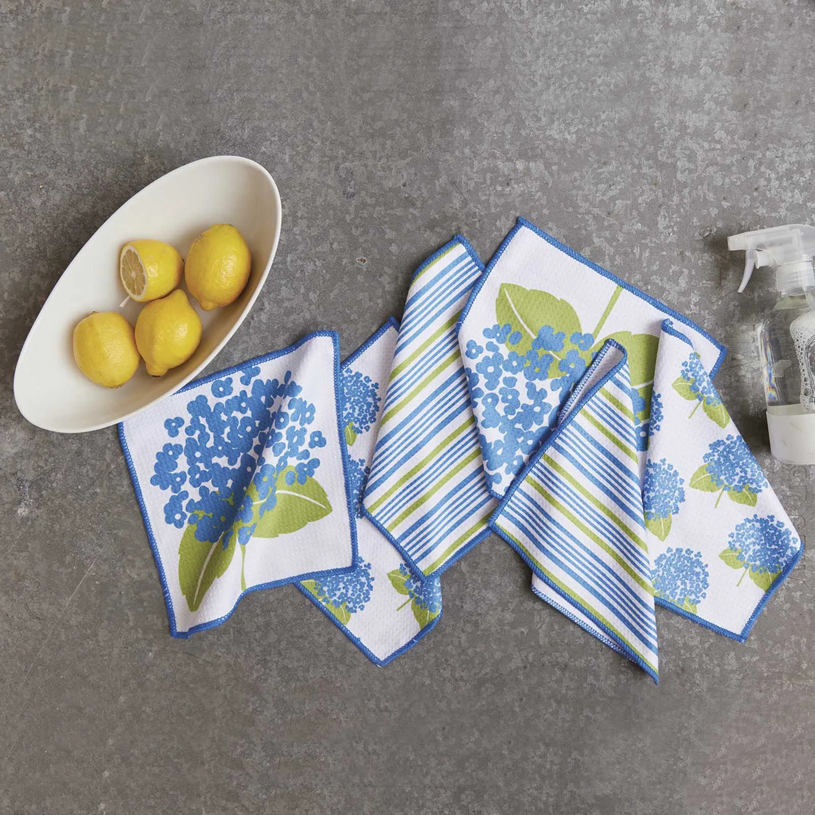 Hydrangea blu Kitchen Dish Cloths (Set of 3)