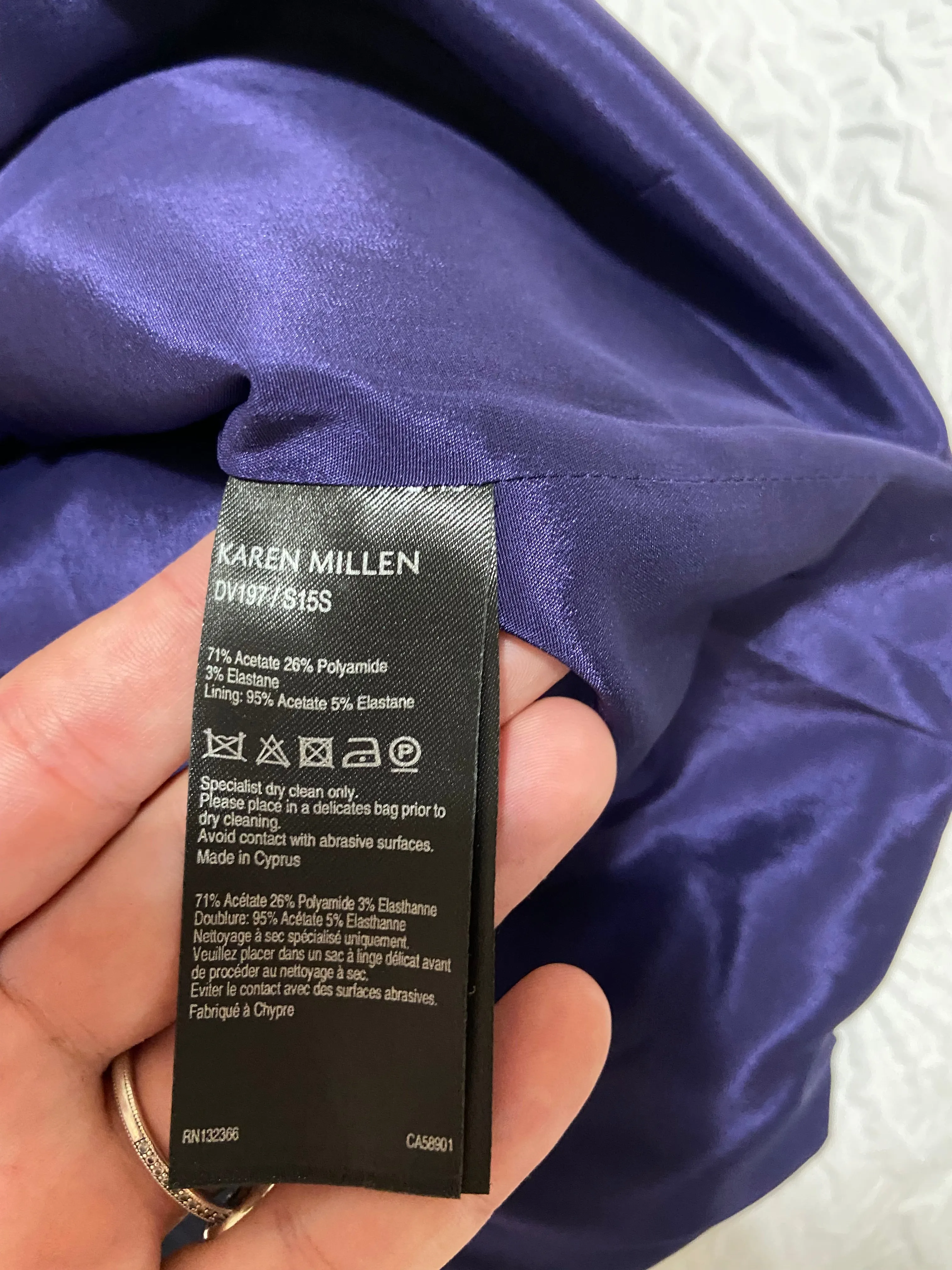 KAREN MILLEN Purple Bodycon Dress UK 10 | US 6