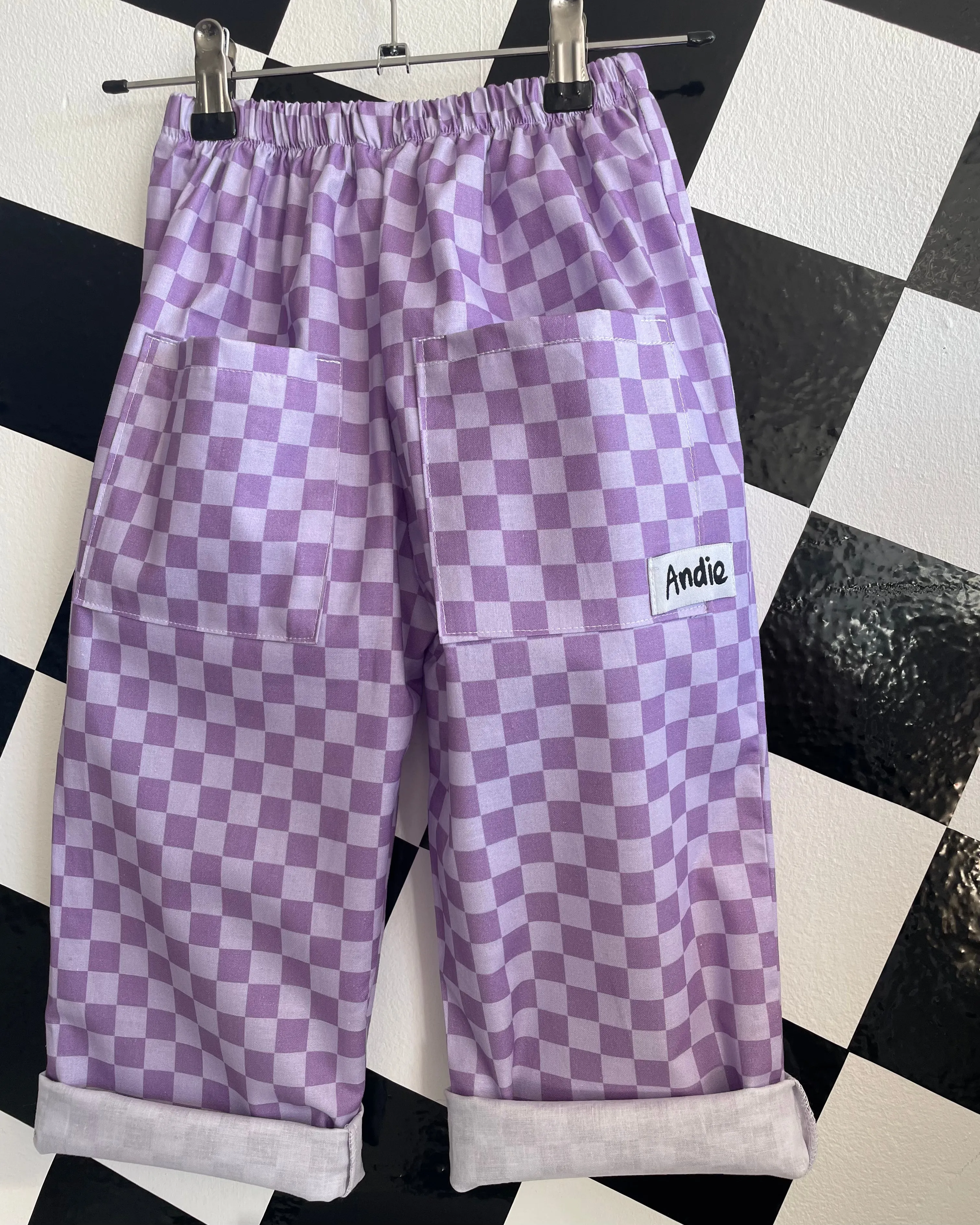 Lilac Checkerboard Trousers (2-14yrs)