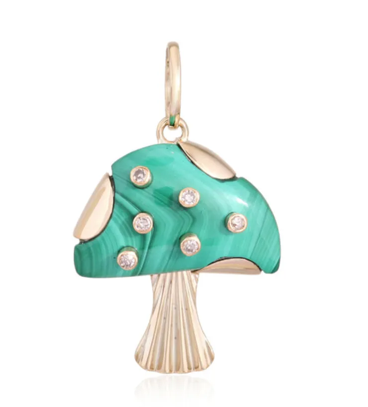 Malachite Mushroom Charm