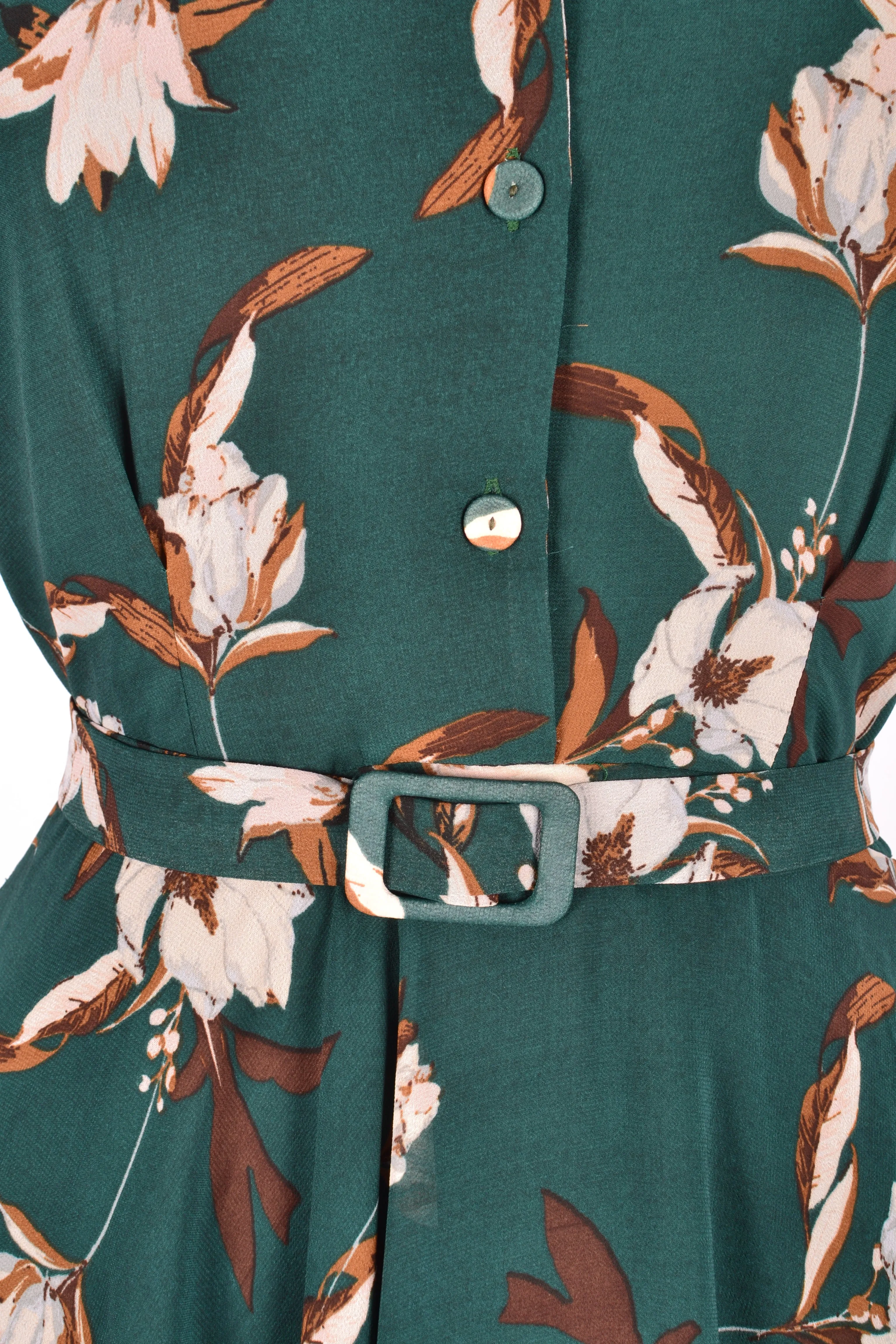 Manette Green & Brown Floral Dress