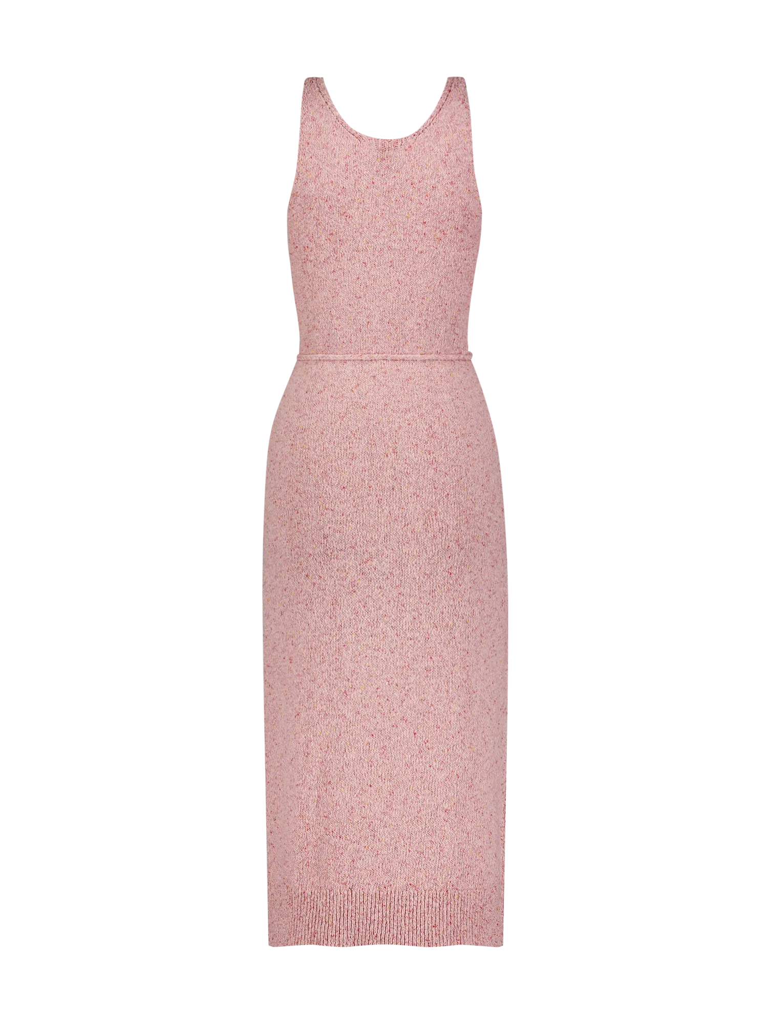 Matthew Bruch Pink Melange Scoop Neck Tank Midi Dress