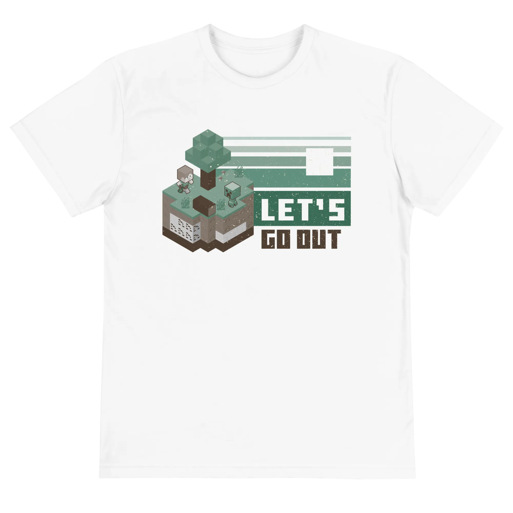 Minecraft Let's Go Out Neutral Adult Short Sleeve T-Shirt