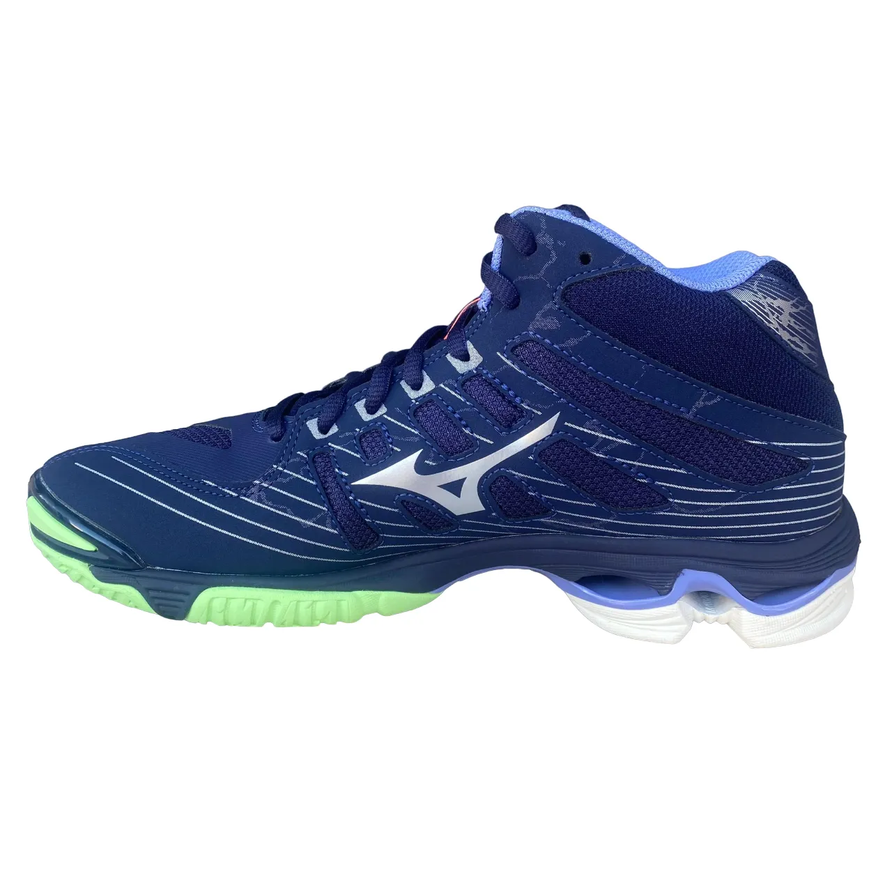 Mizuno men's high volleyball shoe Wave Voltage Mid V1GA216511 blue-green-wisteria