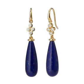 Mogul Lapis Lazuli Long Drop Earrings