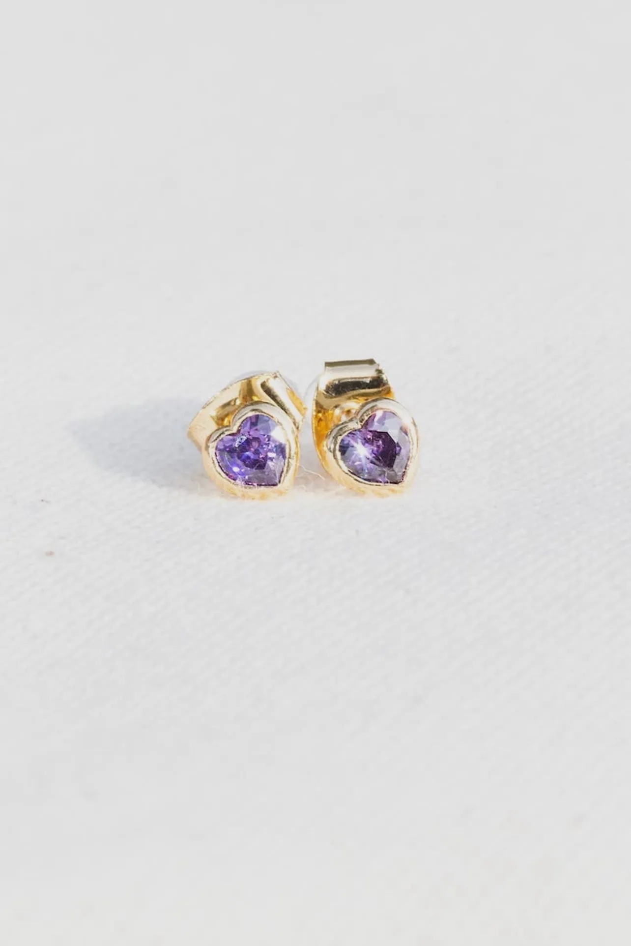 Native Gem - TEENY HEART STUD EARRING- CLEAR