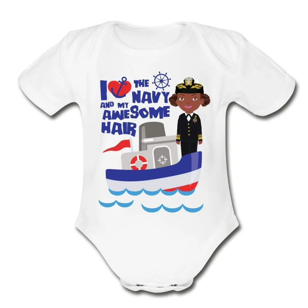 Navy Organic Baby Onesie