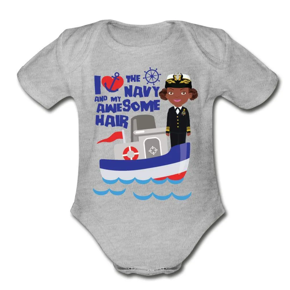 Navy Organic Baby Onesie