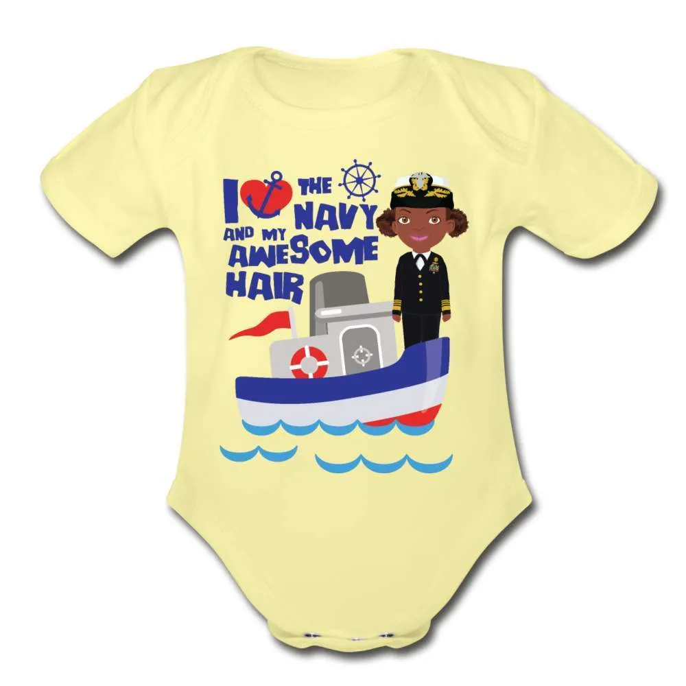 Navy Organic Baby Onesie