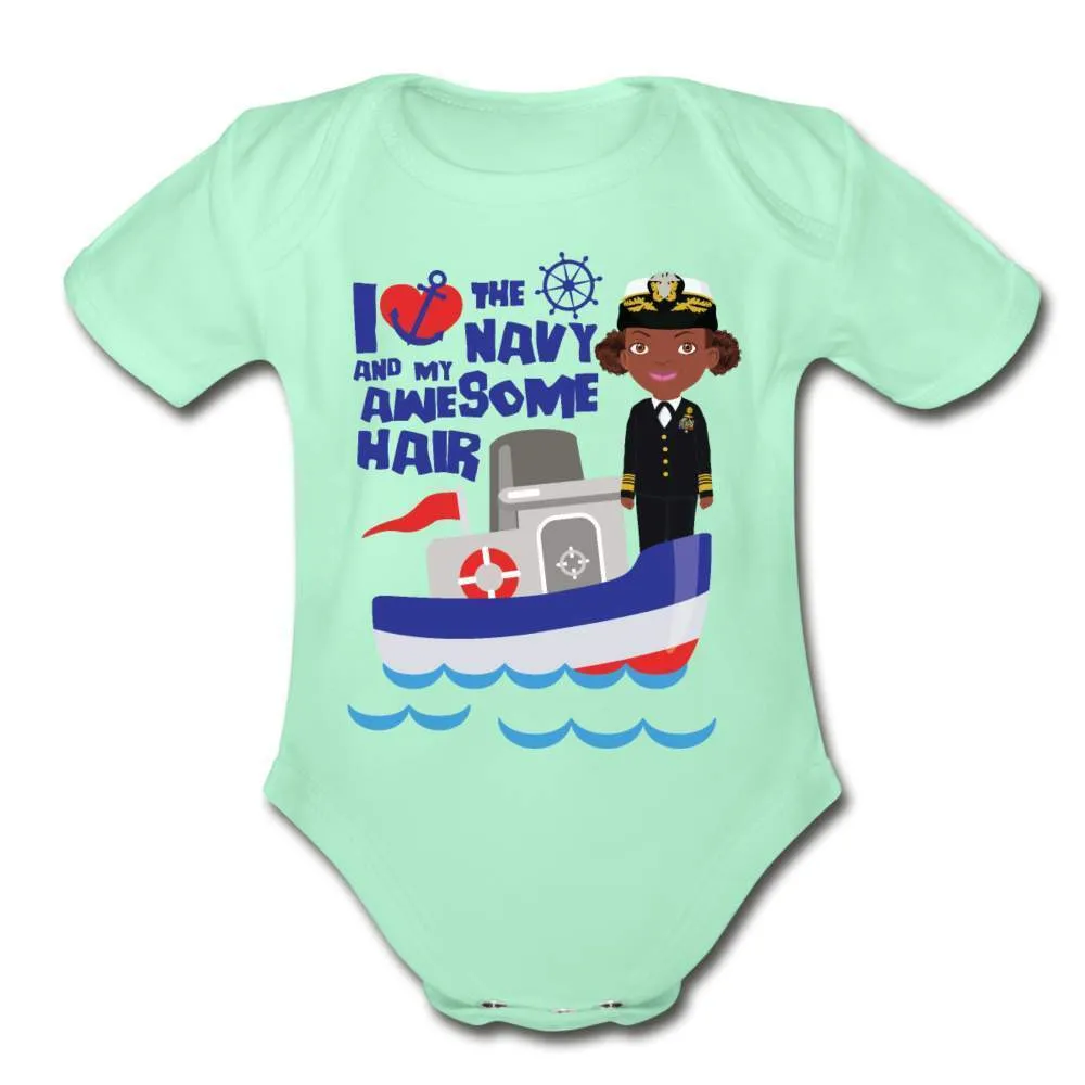 Navy Organic Baby Onesie