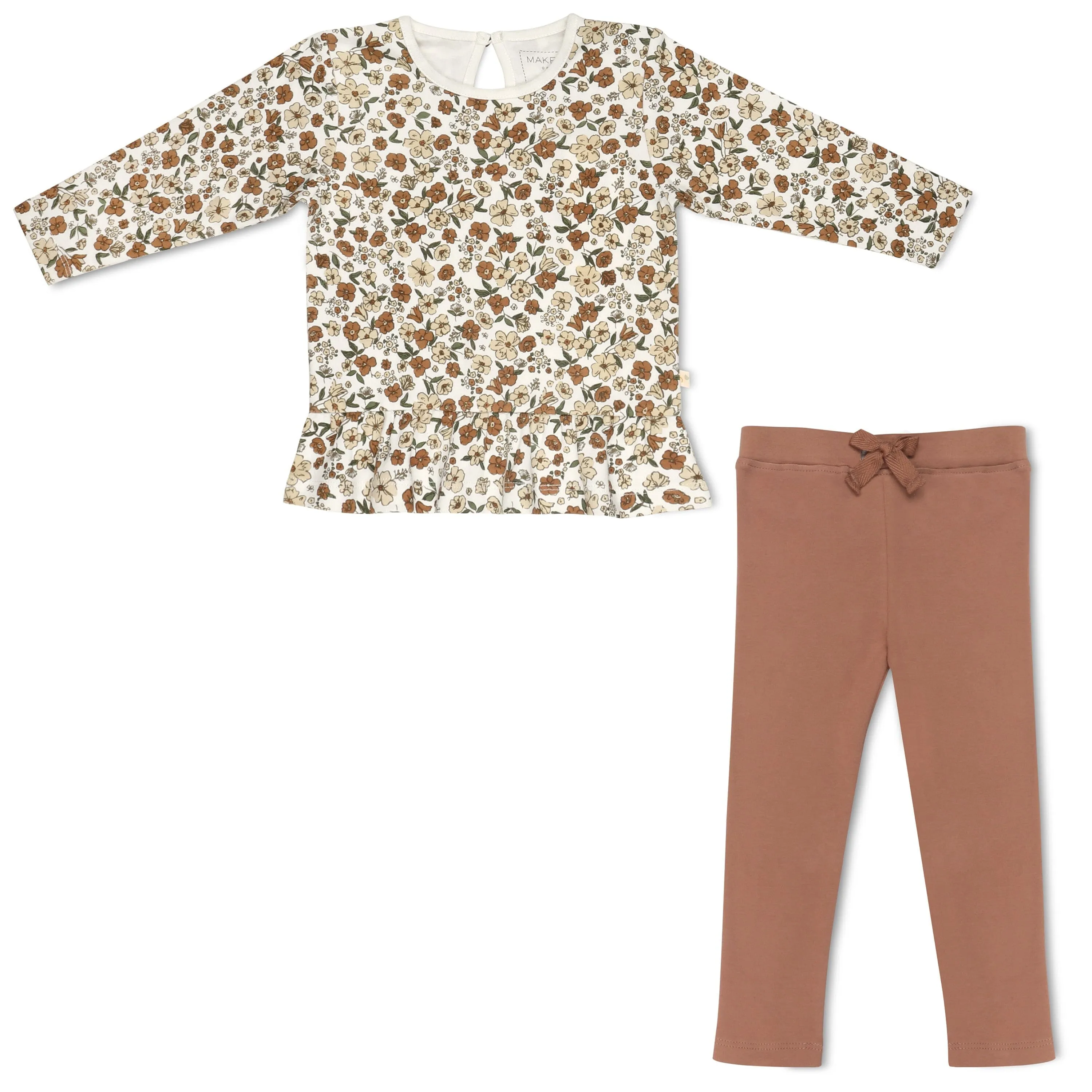 Organic Peplum Top & Leggings Set | Daffodil