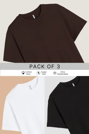 Pack 3 - Black, Coffee & White - Classic Crew