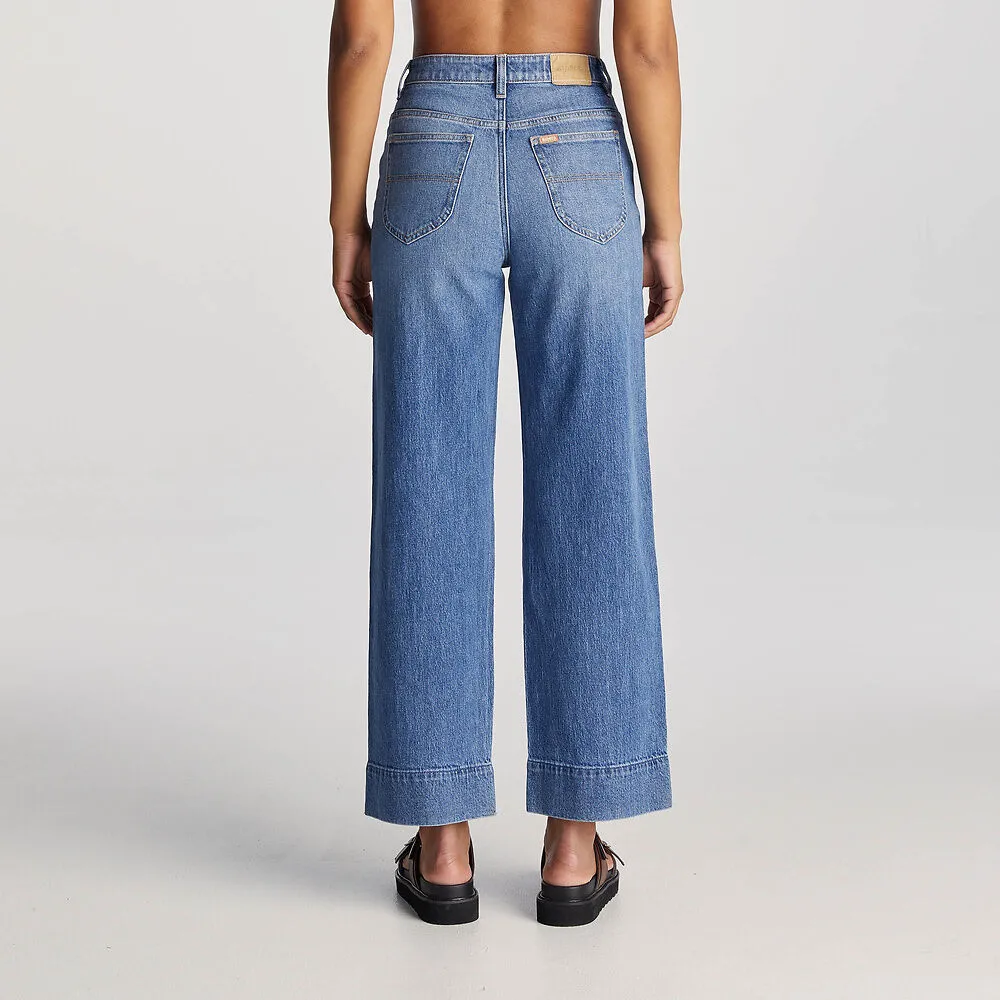 Petite | Hi Wide Leg Jean | Bay Blue