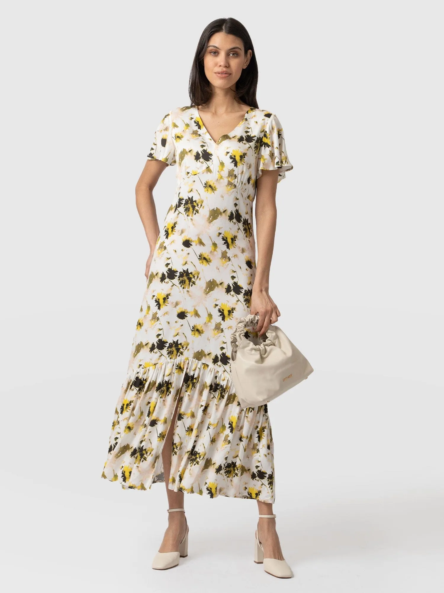 Primrose Dress - White Daisy Floral