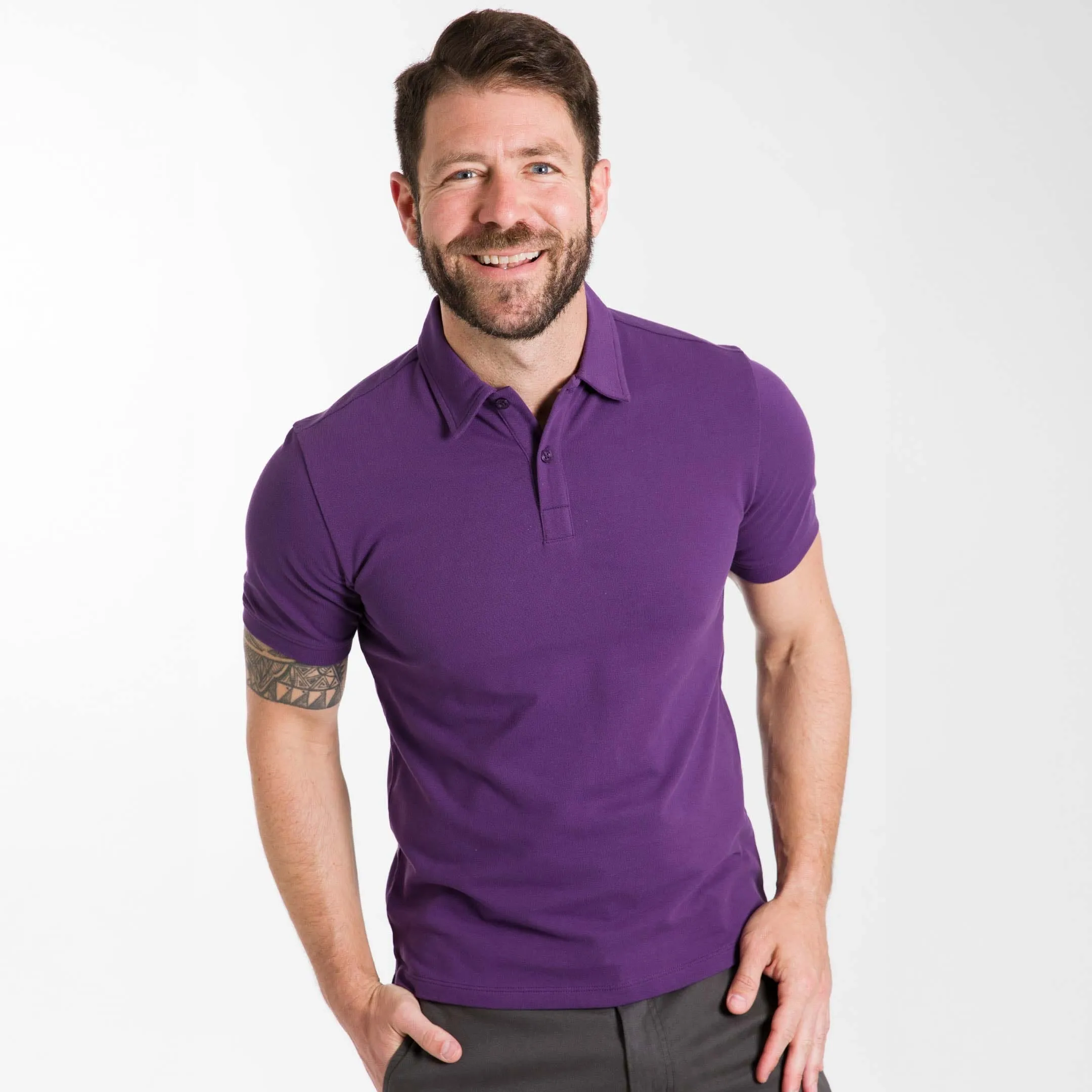 Purple Pique Daily Polo