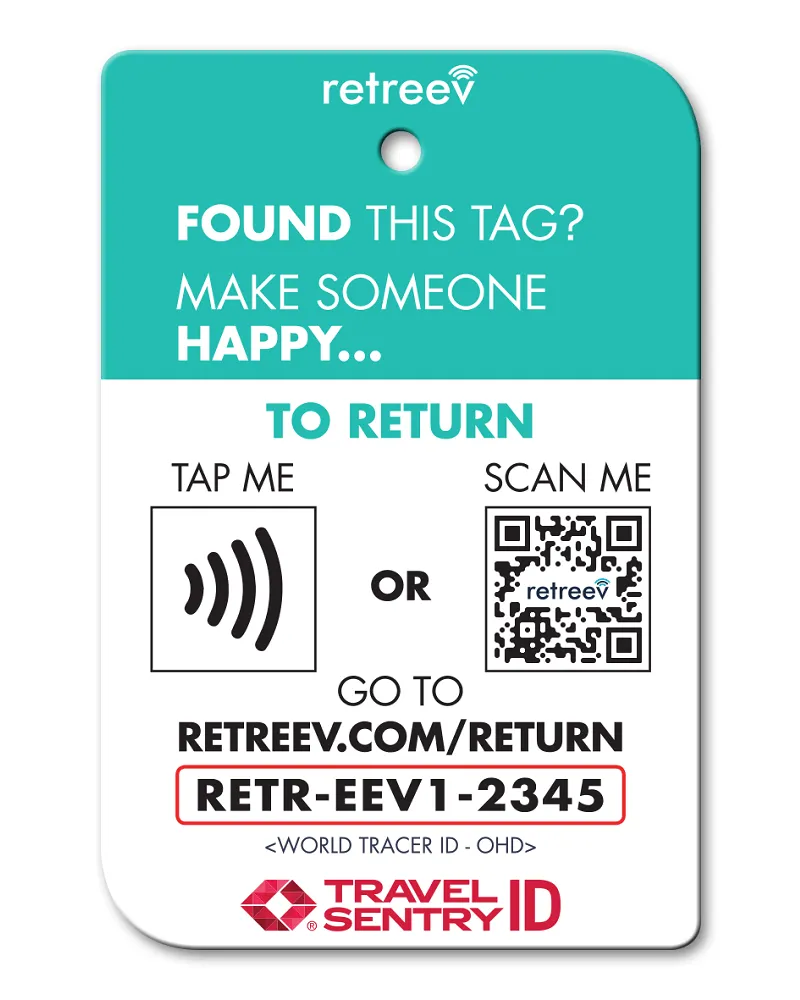 Retreev Smart Luggage Tag EAT SLEEP FLY REPEAT