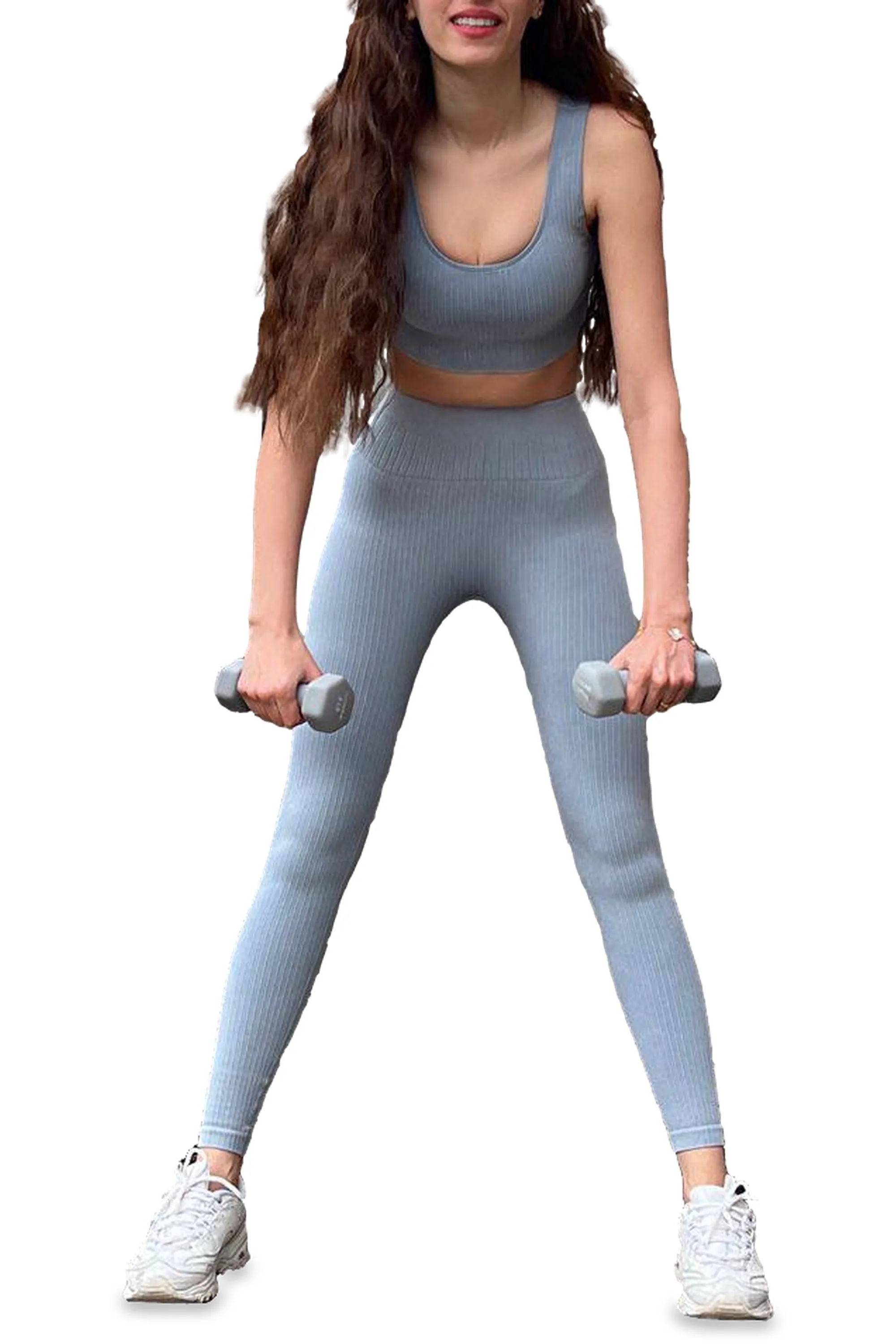 Seamless Leggings-Light Blue