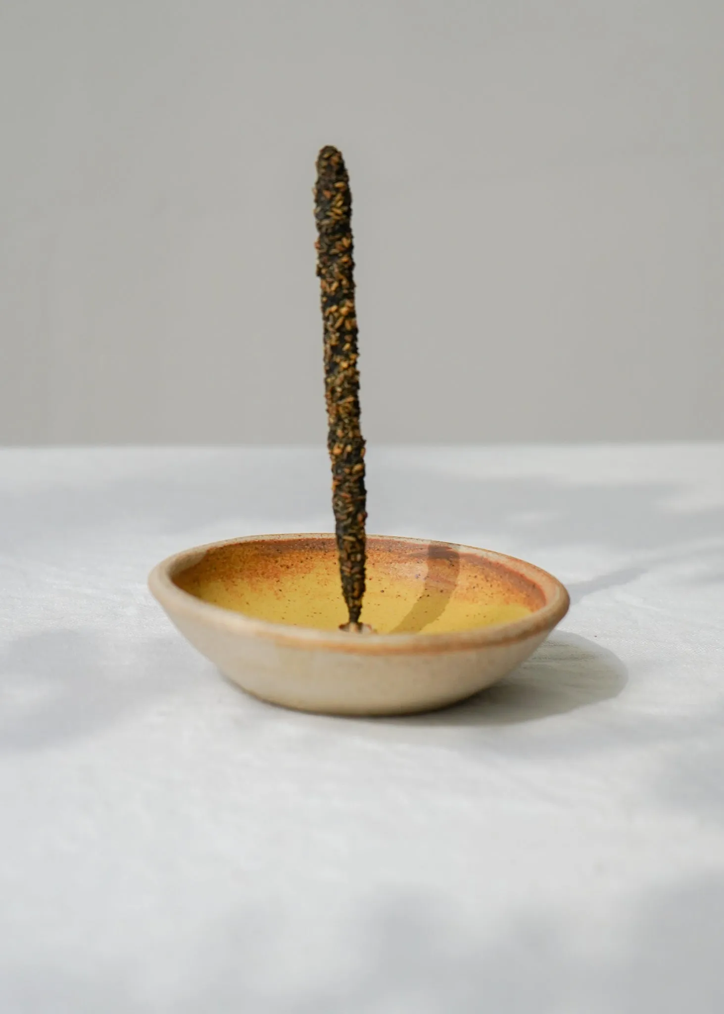 Stoneware Incense Holder Yellow