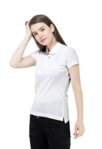 USI Uni Style Image | Regular Fit | Polo t-Shirt for Women | Cotton| Half Sleeves with Adjustable Cuff | Sustainable | Durable | Stylish | 50 wear Tested | Ivory