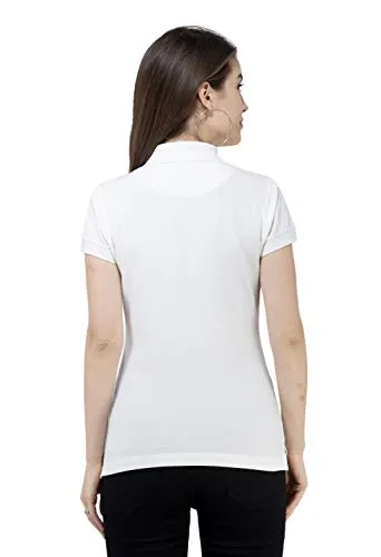 USI Uni Style Image | Regular Fit | Polo t-Shirt for Women | Cotton| Half Sleeves with Adjustable Cuff | Sustainable | Durable | Stylish | 50 wear Tested | Ivory