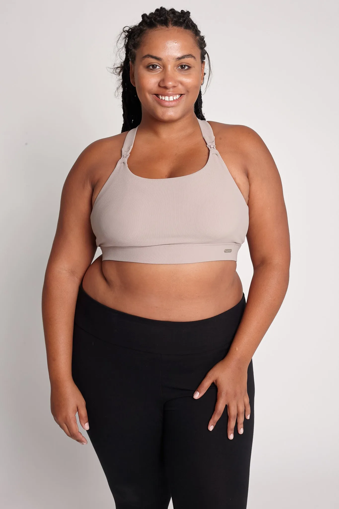 Venice 3 Ultimate Support Full Coverage Nursing & Pumping Sports Bra (Ribbed Chai)