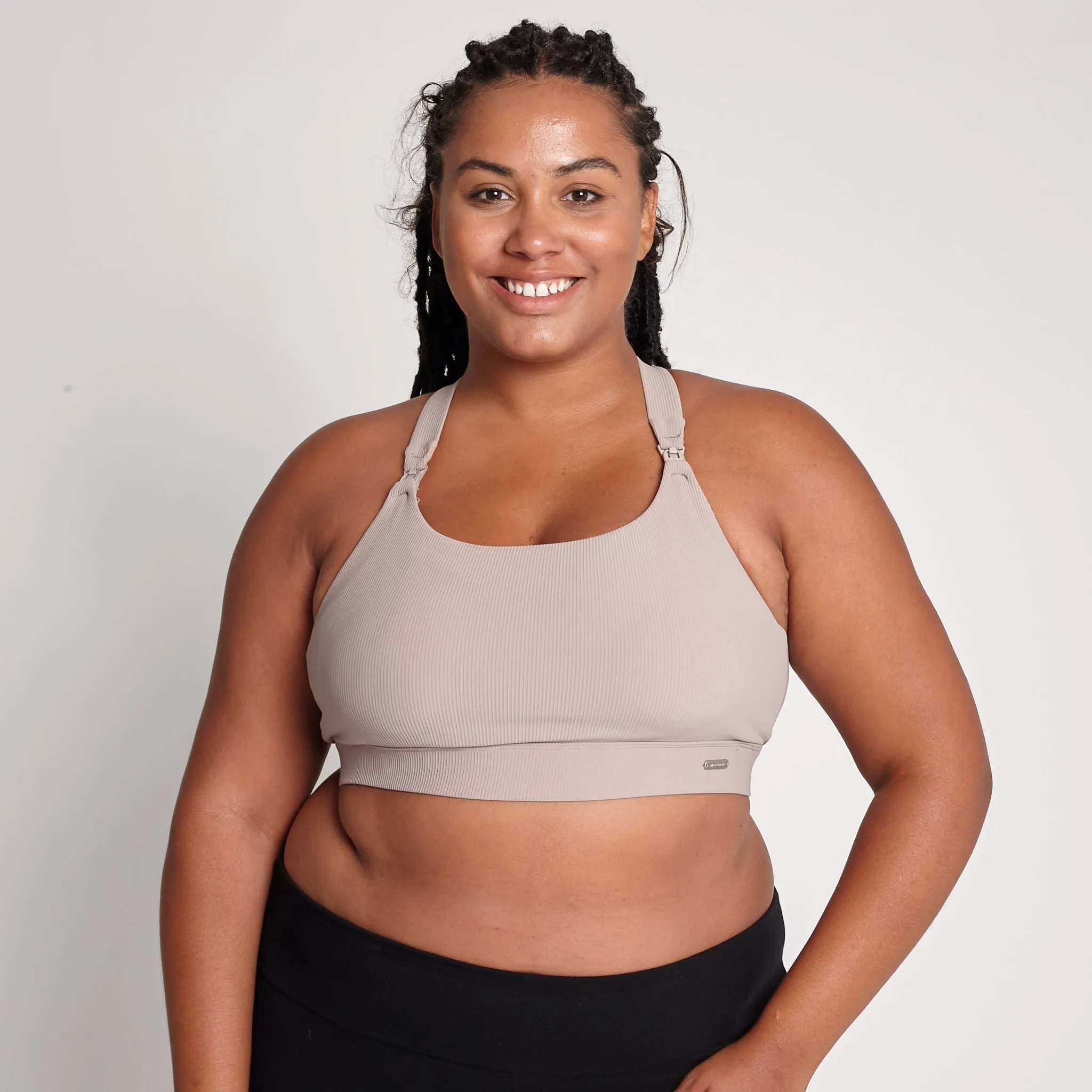 Venice 3 Ultimate Support Full Coverage Nursing & Pumping Sports Bra (Ribbed Chai)